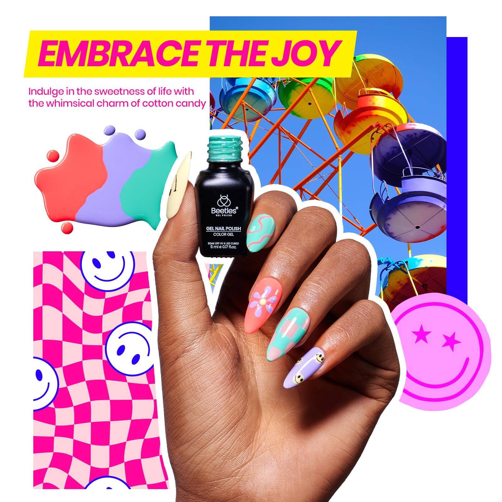 Beetles Gel Nail Polish Kit with U V Light 69 Pcs Emotional Spectrum 35 Colors Gel Polish Nail Kit with Base and Matte&Glossy Top Coat Soak Off All Season DIY Set Manicure Tools Gifts for Women - Image 4