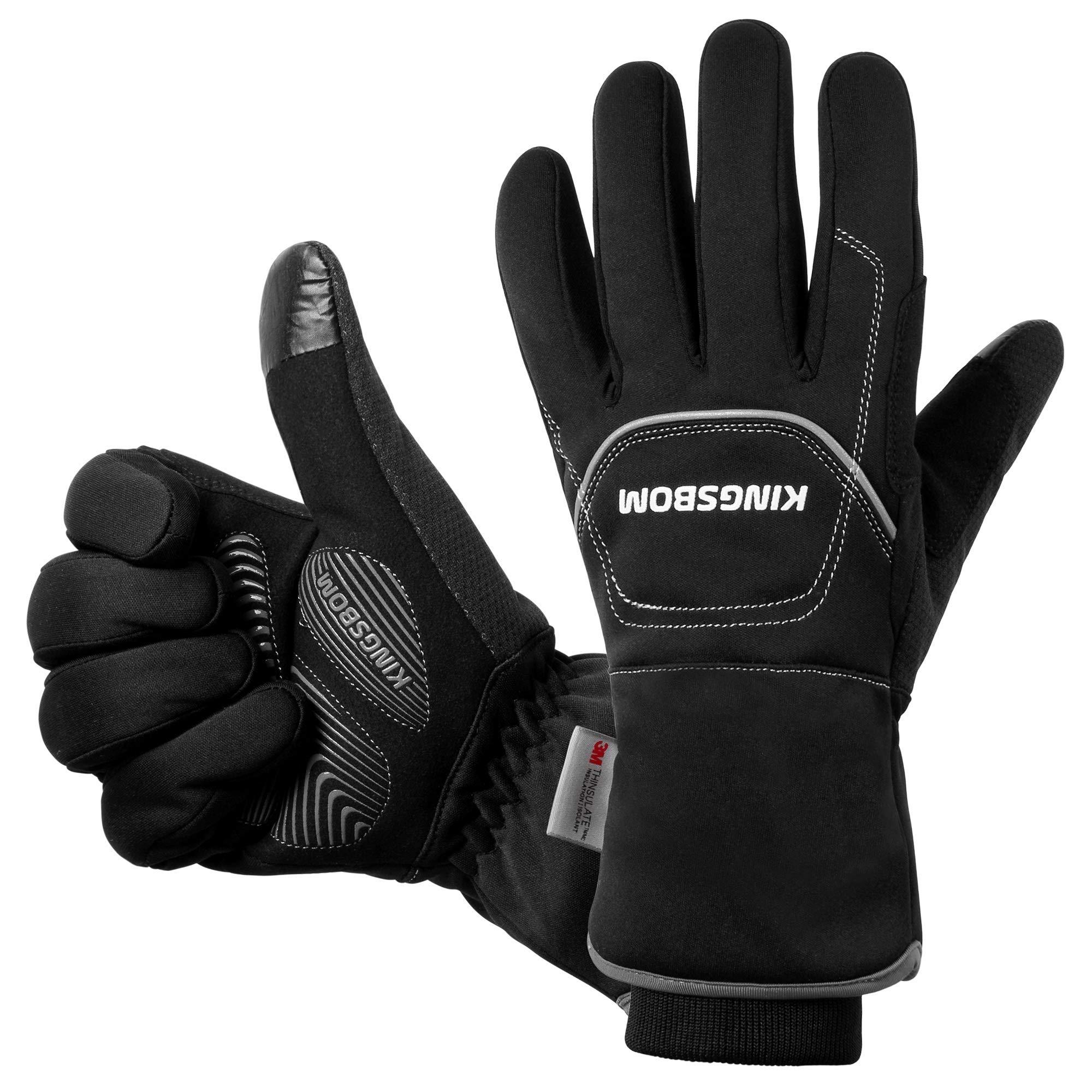 KINGSBOM -40F° Waterproof & Windproof Thermal Gloves - 3M Thinsulate Winter Touch Screen Warm Gloves - for Cycling,Riding,Running,Outdoor Sports - for Women and Men