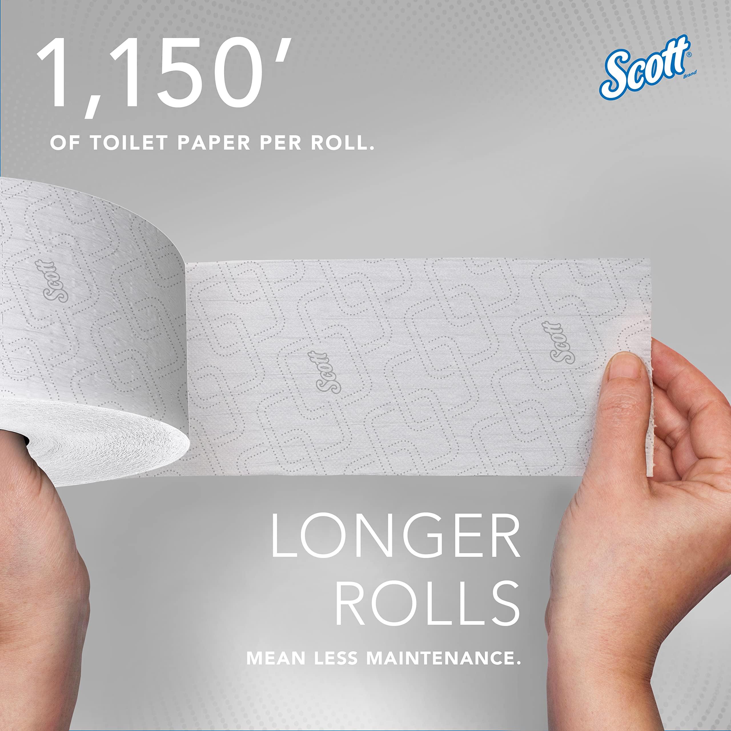 Scott Professional Coreless High-Capacity Jumbo Roll Bulk Toilet Paper (07006), 2-Ply, Elevated Design, White (12 Rolls at 1,150' Each, 13,800'/Case) - Image 8