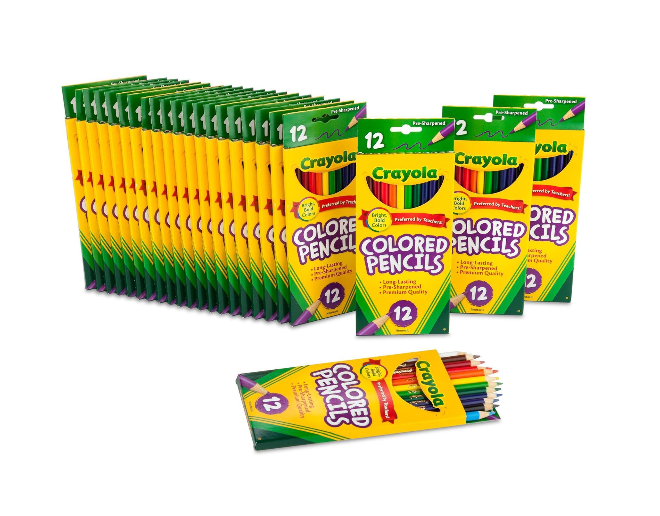 Crayola Bulk Colored Pencils for Kids (24pk), Essential Back to School Supplies For Teachers, Bulk Preschool & Kindergarten Classroom Must Haves, 12 Colors