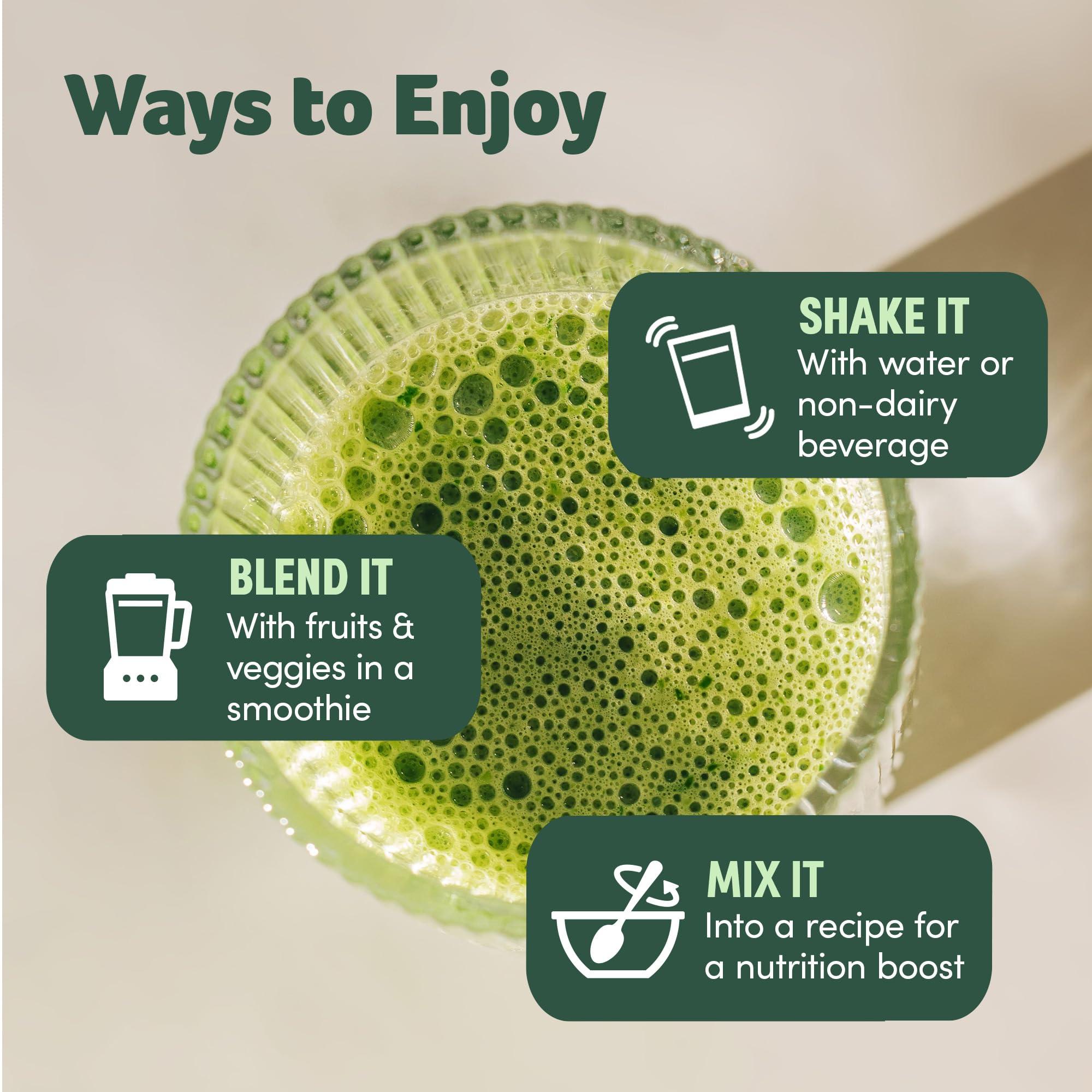 Purely Inspired Organic Green Powder Smoothie Mix, Unflavored (24 Servings) - Probiotics for Digestive Health with Spirulina & Chlorella for Gut Health - Vegan & Gluten-Free - Image 3