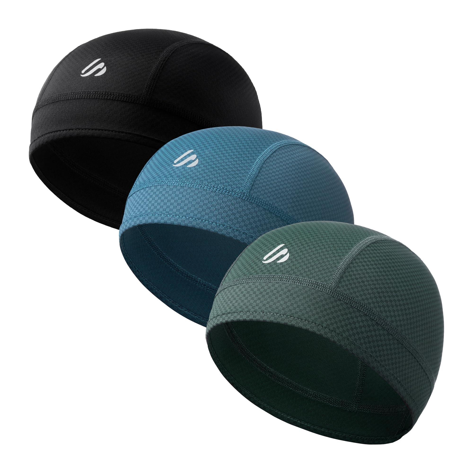 3 Pieces Skull Cap Helmet Liner, Cooling Hat Welding Cycling Beanies Head wrap for Men Women Hard Hat Durags