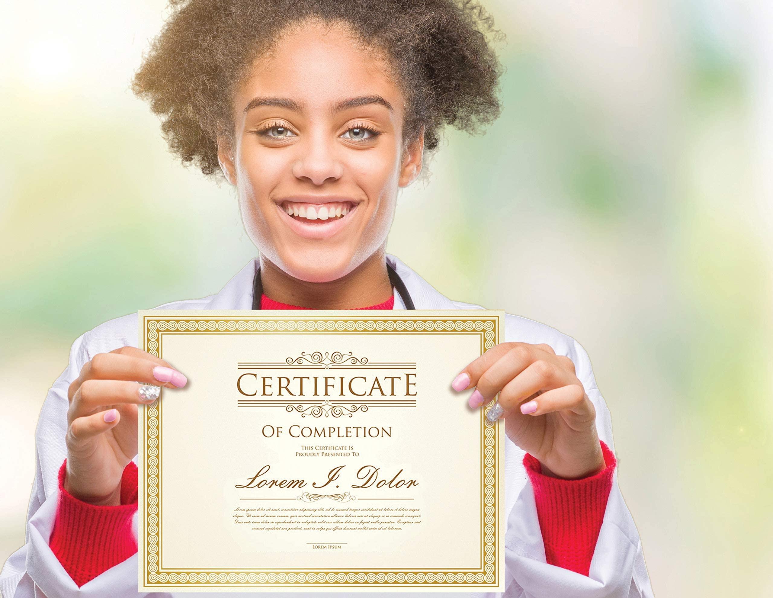 Better Office Products 100 Sheet Award Certificate Paper, Gold Foil Metallic Border, Ivory Letter Size Blank Paper, Diploma Certificates, Laser and Inkjet Printer Friendly, 8.5 x 11 Inches - Image 7