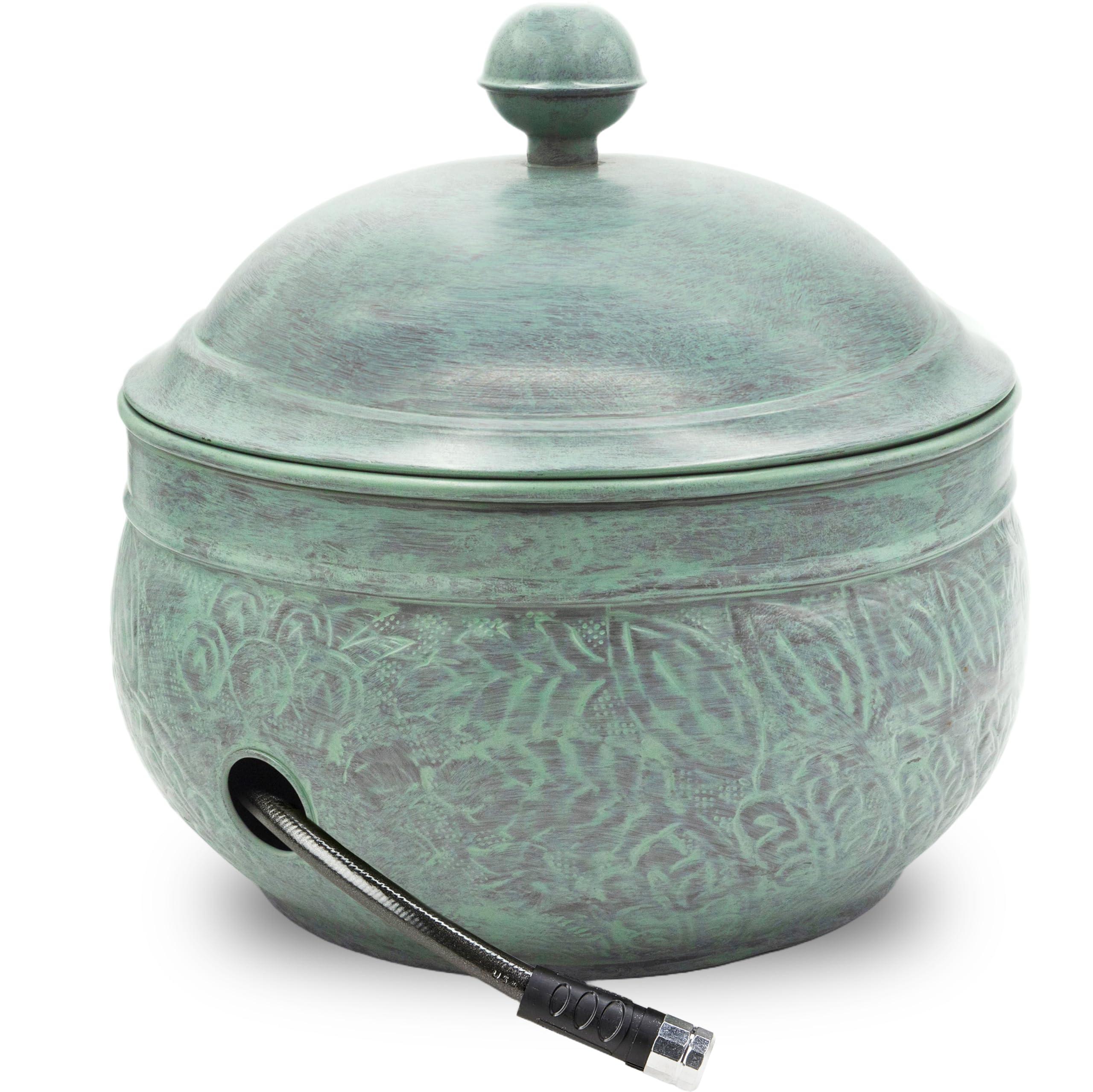 Good Directions 457-458 Key West Garden Hose Holder Pot, Large Capacity, Blue Verde Finish