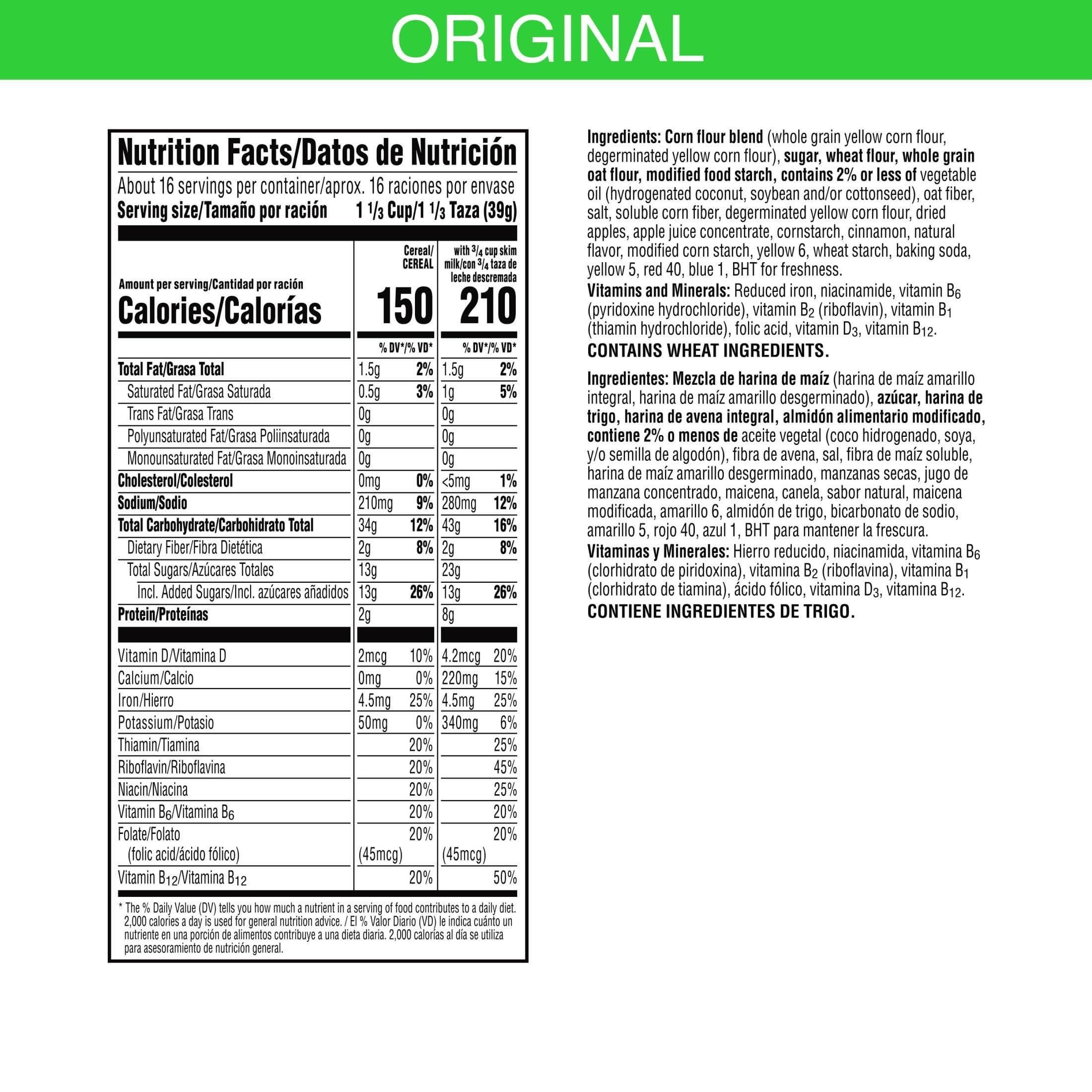 Kellogg’s Apple Jacks Breakfast Cereal, Kids Snacks, Family Breakfast, Giant Size, Original, 23oz Box (1 Box) - Image 2