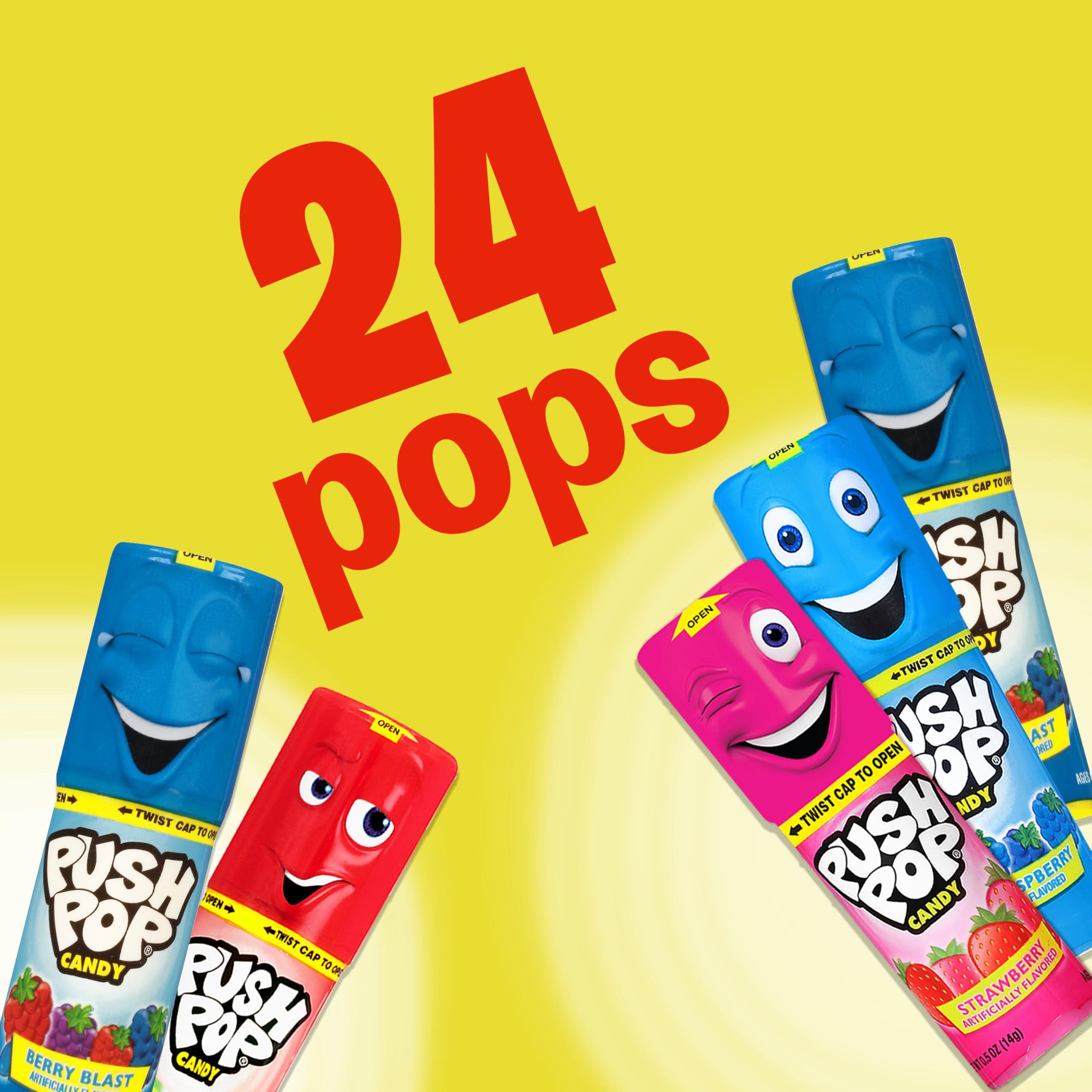 Push Pop Candy Variety Pack, Bulk Candy Individually Wrapped for Party Favors, 24 Count Variety Lollipops, Fun Push Pop Lollipop Gift Baskets, Goodie Bag Gifts & Birthday Kids Party Favors - Image 3