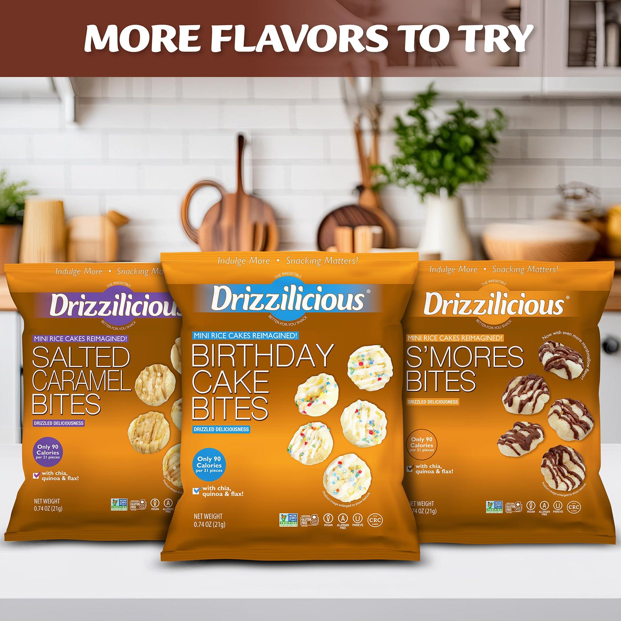 Drizzilicious Mini Rice Cakes Cookies & Cream - Rice Crisps, Healthy Snack for Adults and Kids, Flavored Rice Cakes, Vegan, Gluten Free, Allergen Free, Only 90 Calories Per Bag - 0.74 oz (Pack of 10) - Image 9