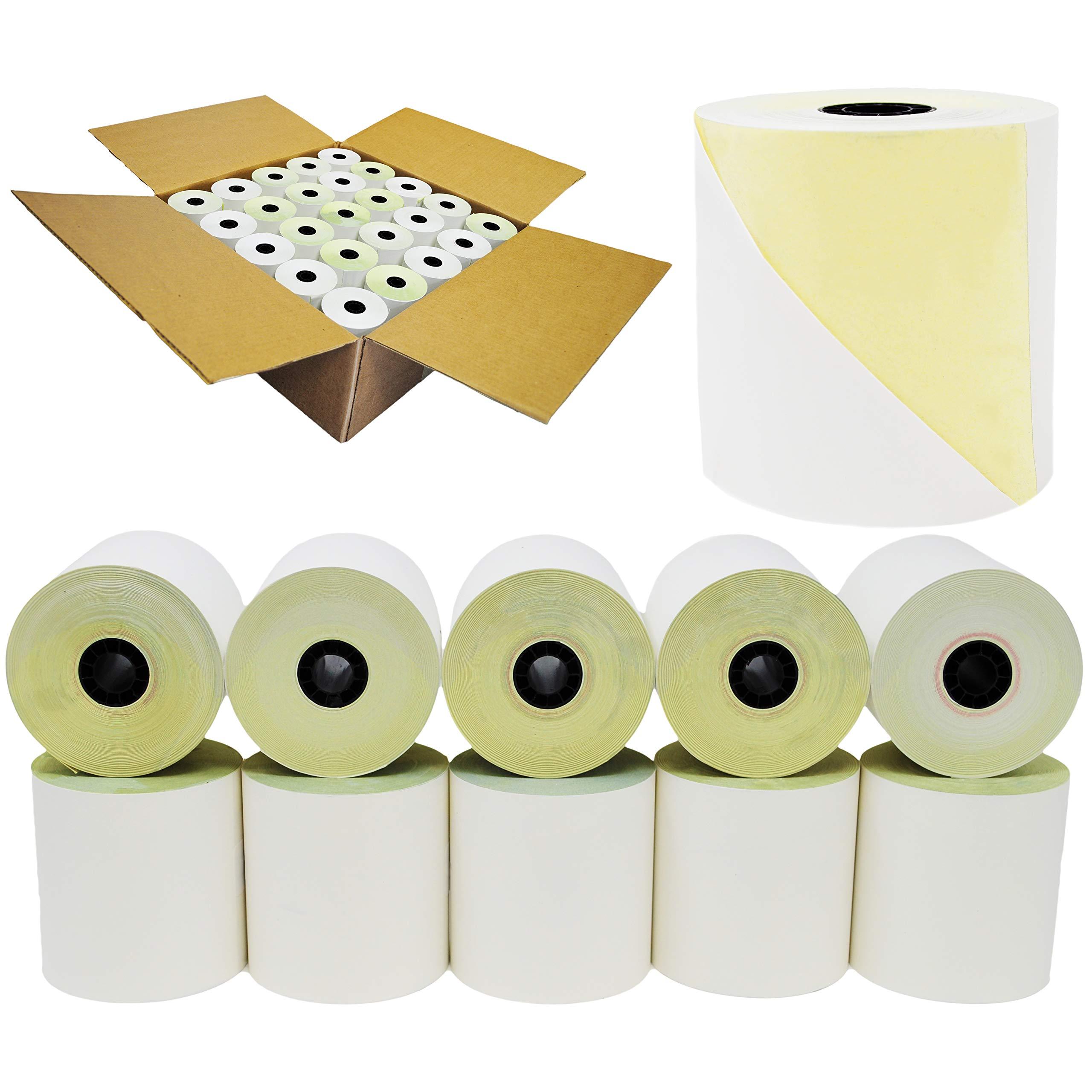 (32 Rolls) 2 Ply Carbonless Rolls 3" X 95 Feet White/Yellow Receipt Paper POS Cash Register Two Ply White/Canary for Star Micronics SP700 SP2000 UP389 Omni 480 TMU 220 250 Require Ribbons ERC30/34/38 - Image 3