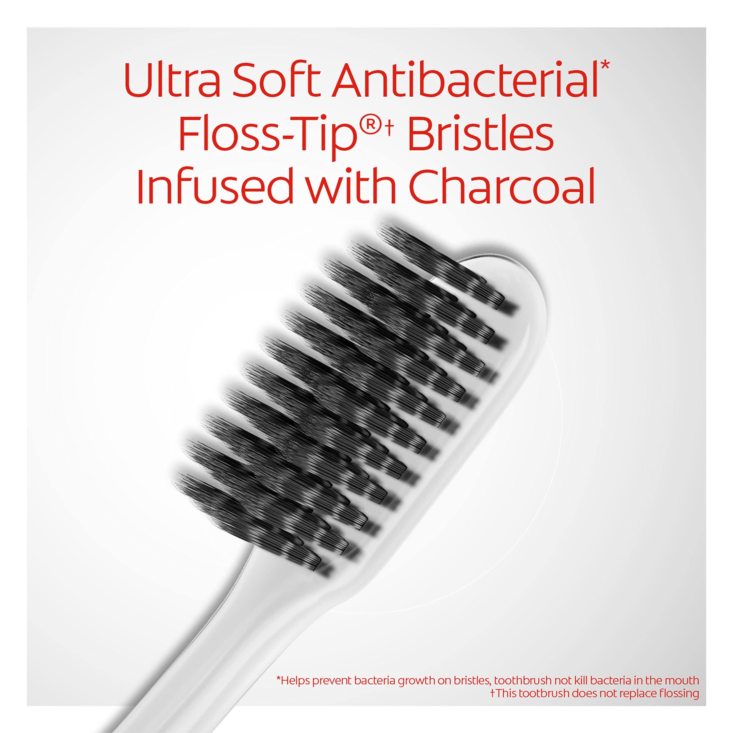 Colgate Gum Health Charcoal Adult Manual Toothbrush, Ultra Soft, 4 Count (Pack of 1) - Image 4