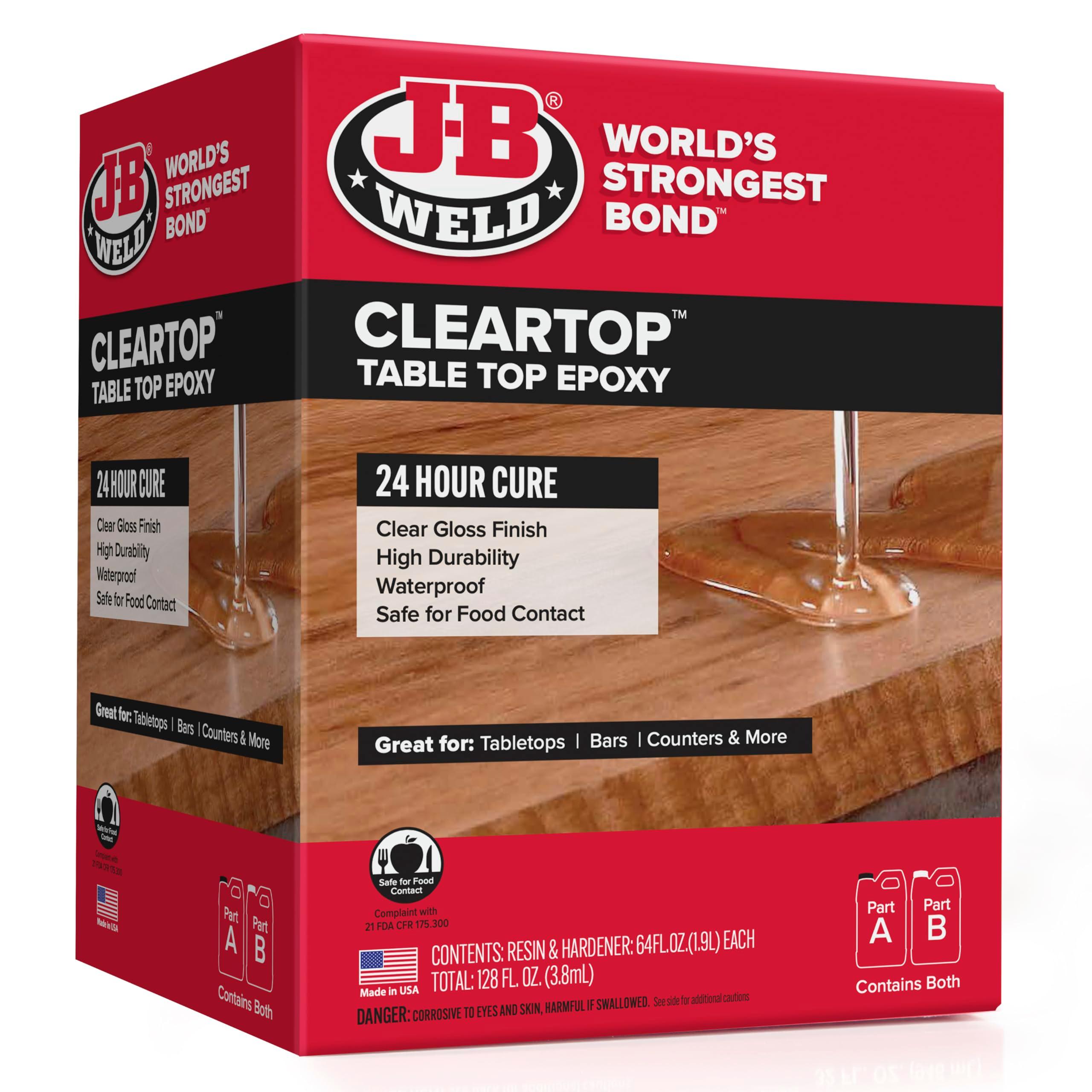 J-B Weld Tabletop Epoxy Resin, 1 Gallon Kit, 24 Hour Cure,Cures Clear, Scratch & Water Resistant - Image 2