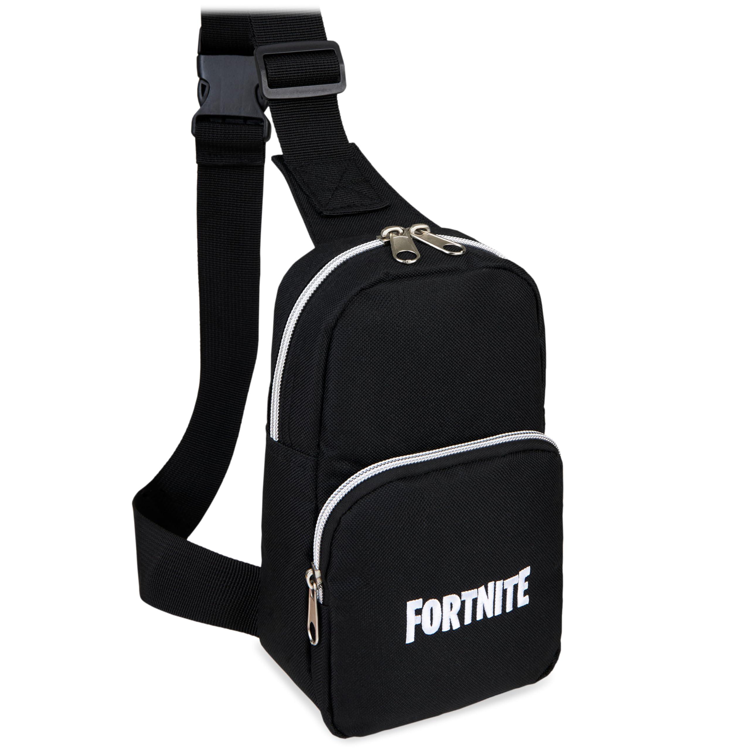 FORTNITE Boys Crossbody Bag with 2 Compartments and Adjustable Strap - Gamer Fun Sling Bag Gifts for Boys