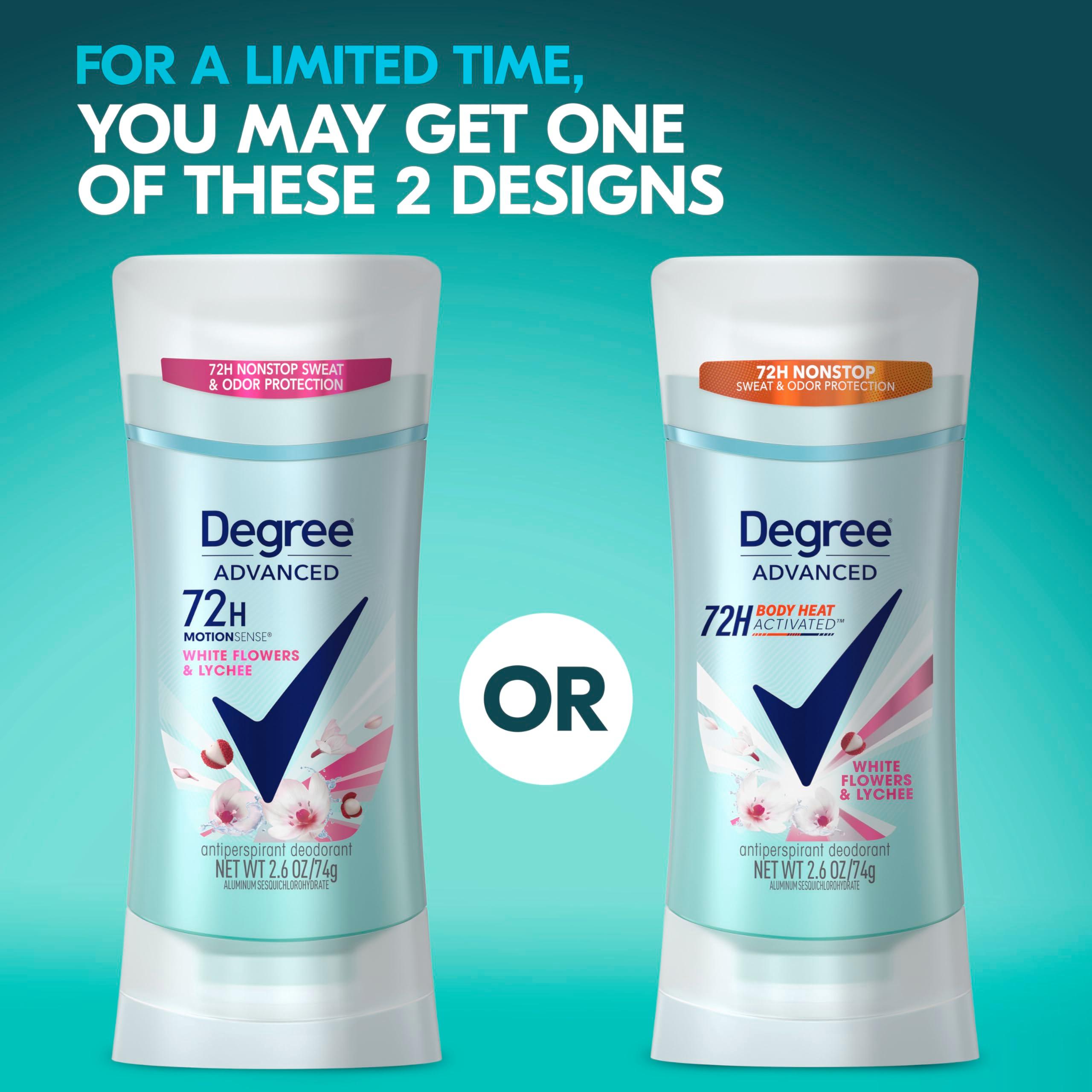 Degree Advanced Protection Antiperspirant Deodorant White Flowers & Lychee for 72-Hour Sweat & Odor Control for Women, with Body Heat Activated Technology, 2.6 oz - Image 3