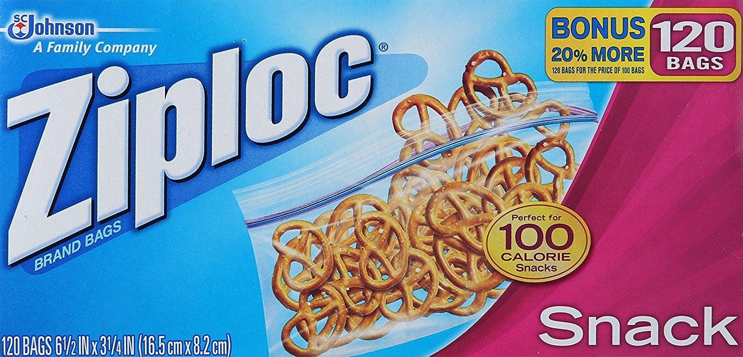 Ziploc Snack Bags, 120 Ct 6 1/2IN x 3 1/4IN