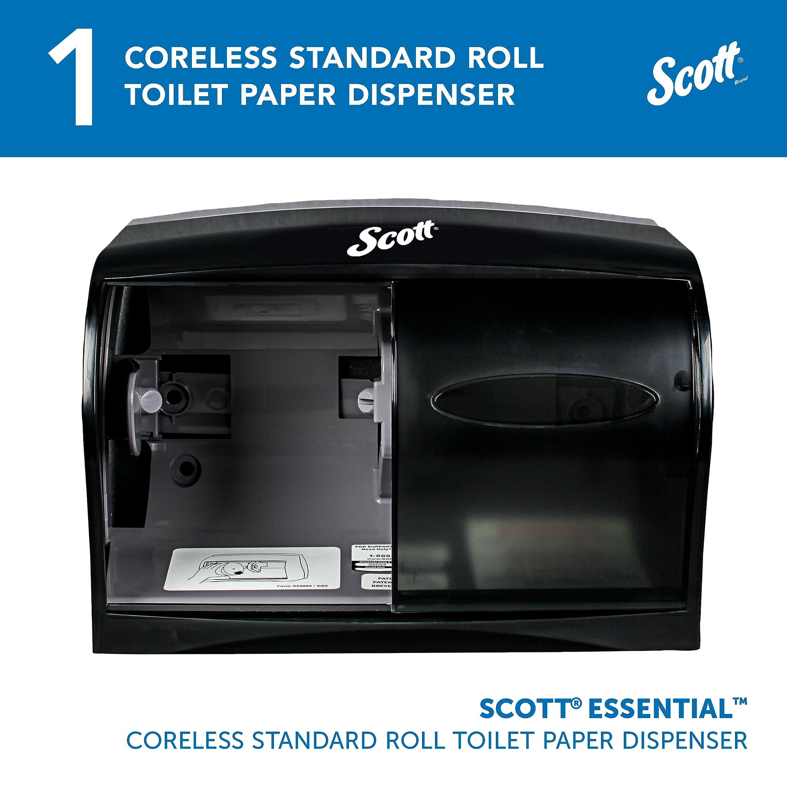 Scott Professional Coreless Standard Roll Toilet Paper Dispenser (09604), Dual Capacity, Black, 11.0"x7.63"x6.0" (Qty 1) - Image 2