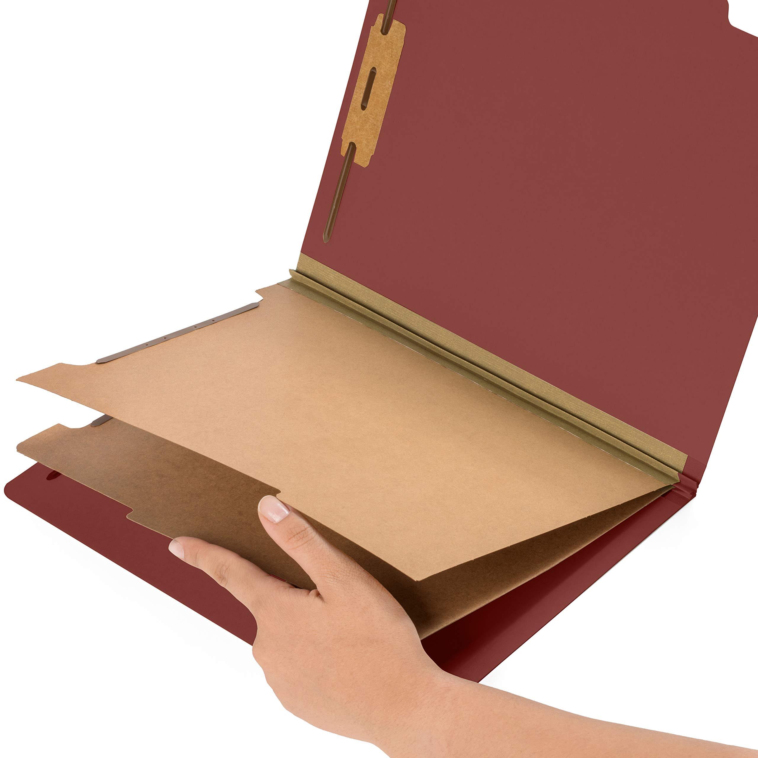 10 Red Classification Folders - 2 Divider - 2 Inch Tyvek Expansions - Durable 2 Prongs Designed to Organize Standard Medical Files, Law Client Files, Office Reports - Letter Size, Red, 10 Pack - Image 3