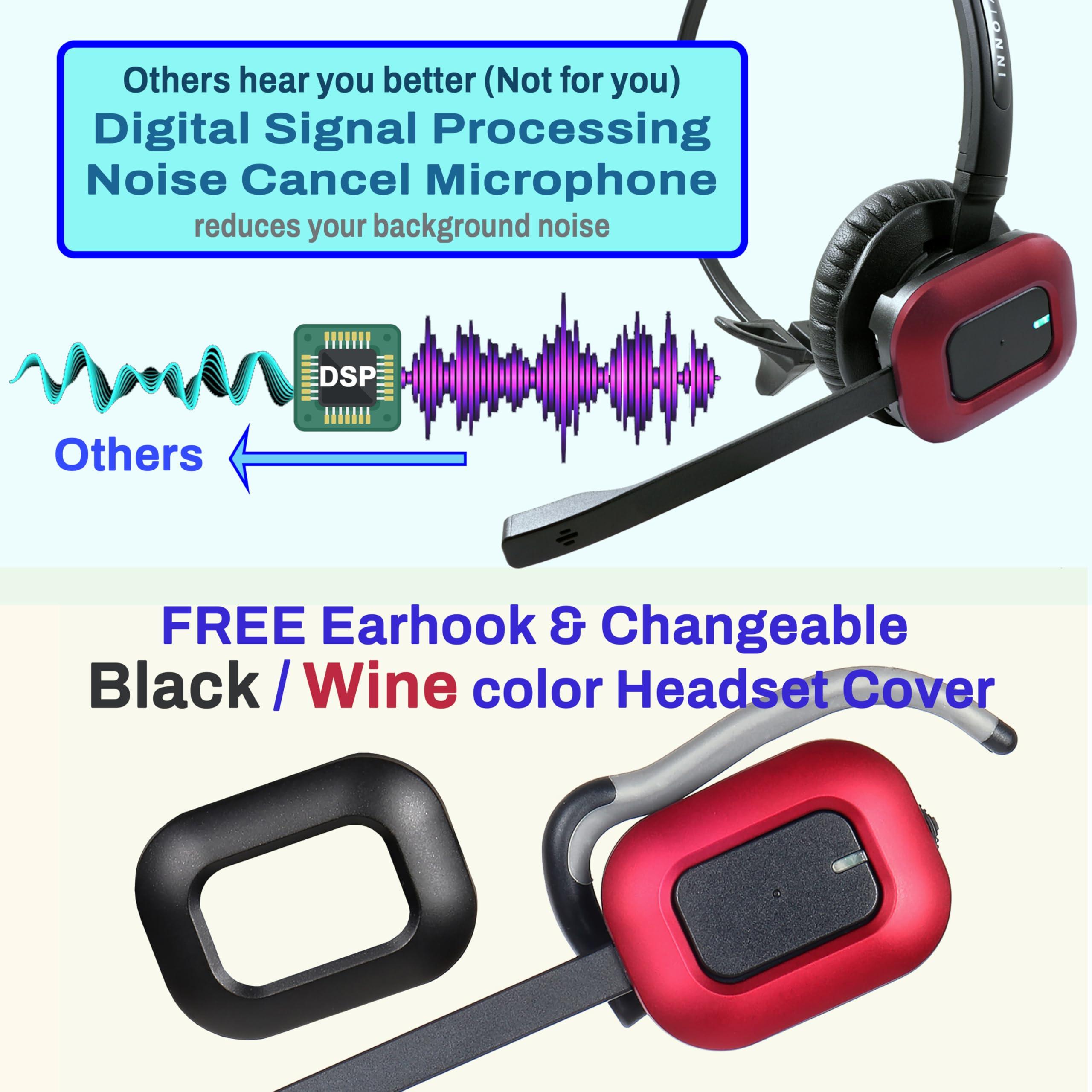 INNOTALK Wireless Headset Compatible with Polycom, Poly All VVX Models VVX150, VVX250, VVX350, VVX450, VVX500, VVX600, VVX1500 etc. - Remote Answering Feature Desk Office Phone Call Center Headset - Image 5