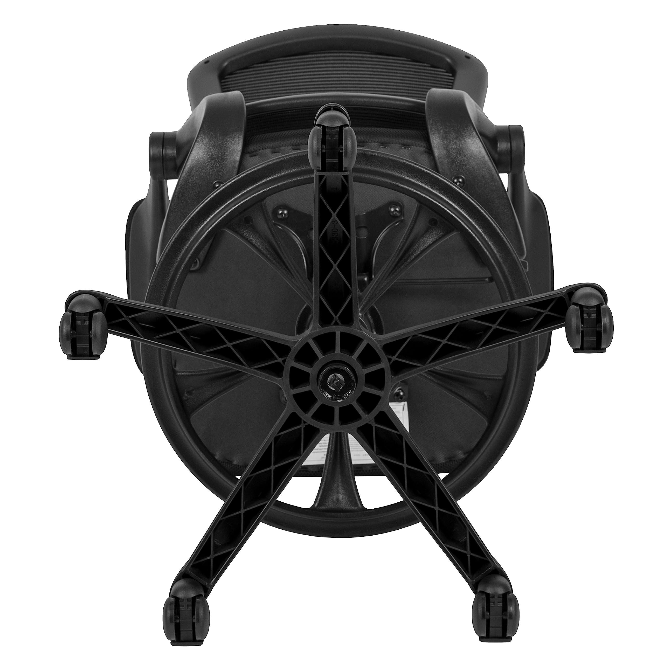 Flash Furniture Kale Mid-Back Swivel Office Chair with Adjustable Foot Ring, Lumbar Support, and Seat Height, Ergonomic Mesh Executive Chair, Black - Image 8