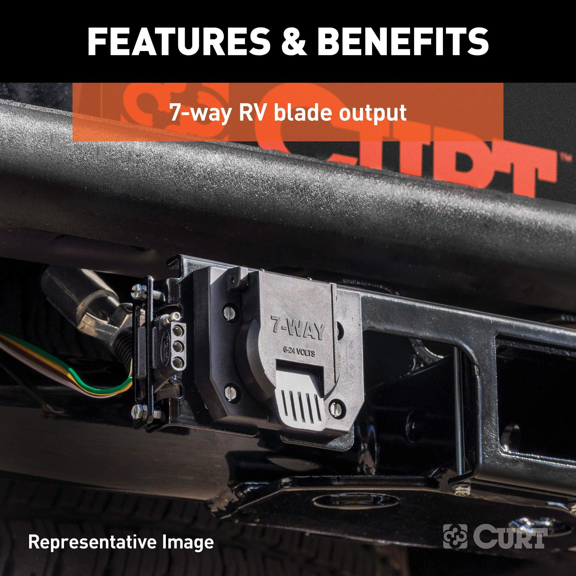 CURT 56443 Vehicle-Side Custom RV Blade 7-Pin Trailer Wiring Harness, Fits Select Ford F-250, F-350, F-450 Super Duty, Black - Image 3