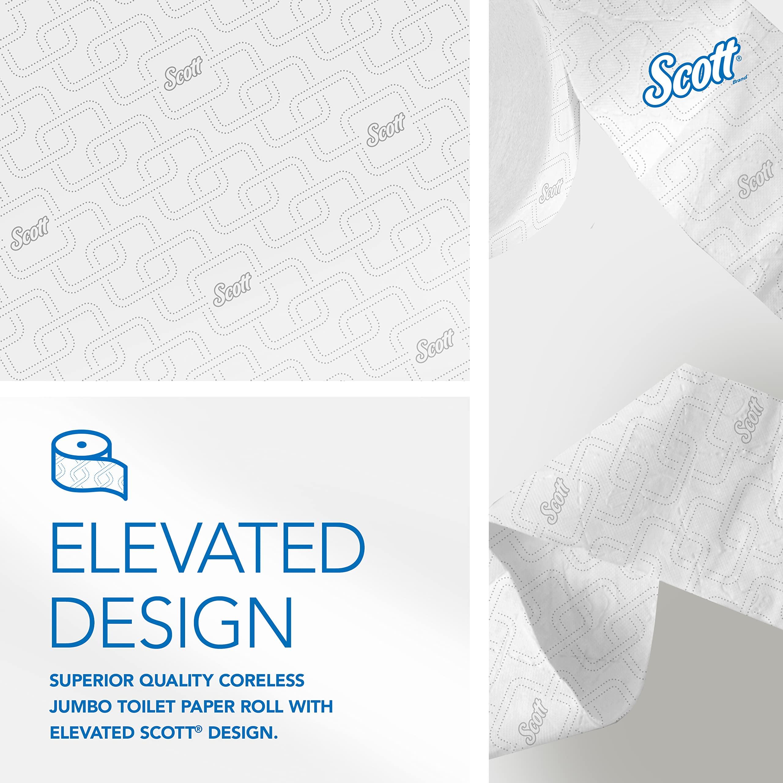 Scott Professional Coreless High-Capacity Jumbo Roll Bulk Toilet Paper (07006), 2-Ply, Elevated Design, White (12 Rolls at 1,150' Each, 13,800'/Case) - Image 3