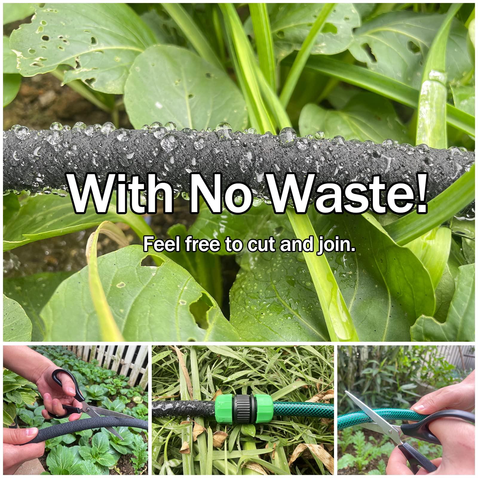 Customizable Soaker Hose System - 1/2 inch x 50ft Soaker Hose with 25ft Garden Hose, Irrigation Weeping Hose with Reinforced Fittings for Raised Garden Flower Bed, Vegetables and Shrub Plants. - Image 4