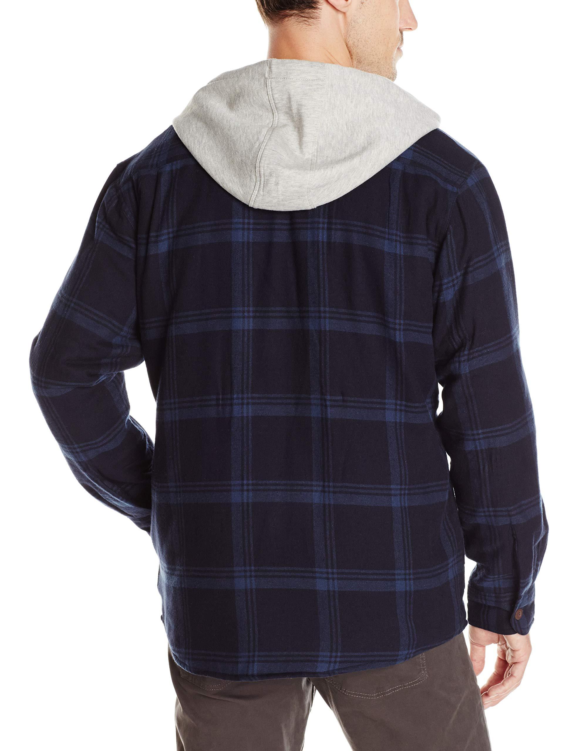 Wrangler Authentics Men's Long Sleeve Quilted Lined Flannel Shirt Jacket with Hood - Image 2