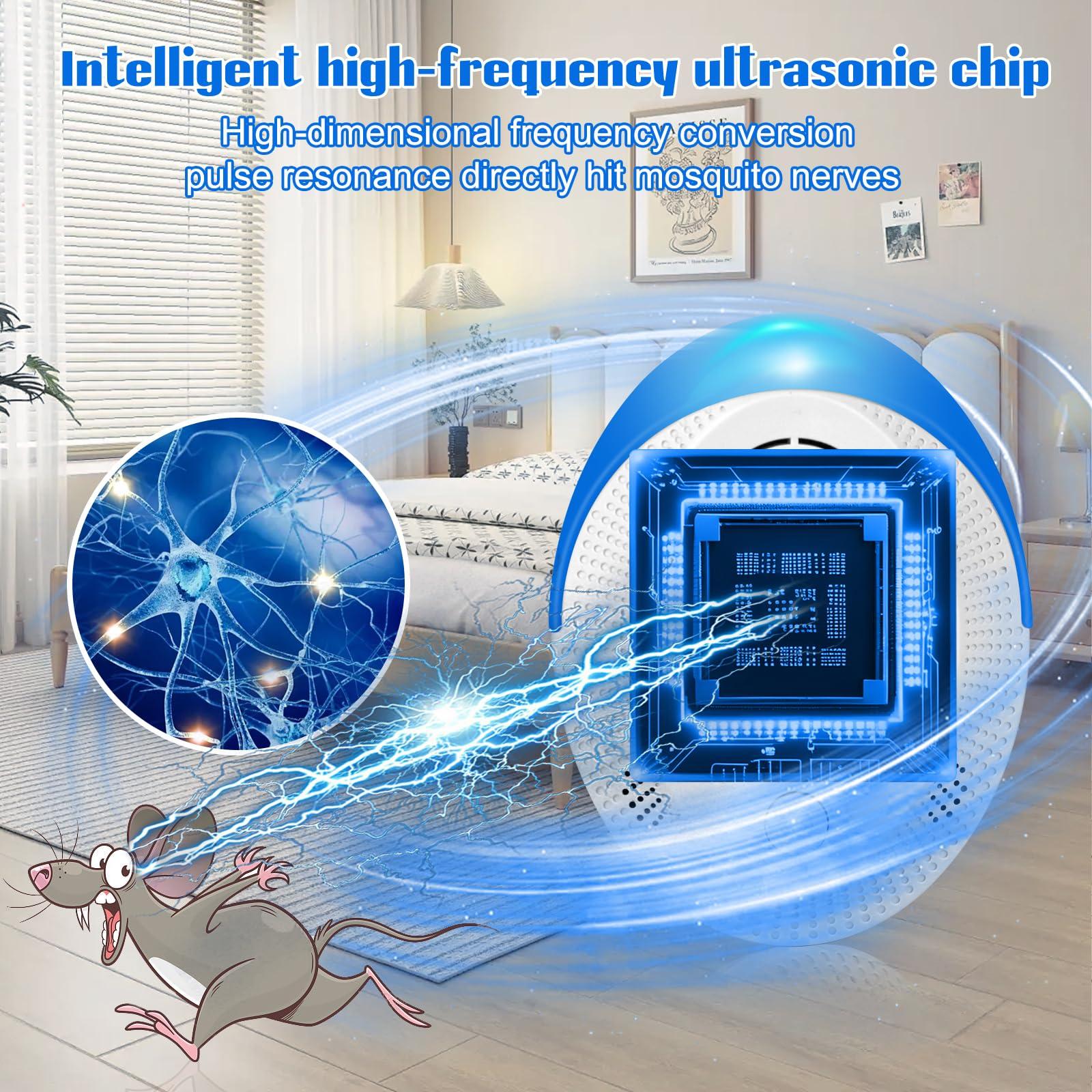 Seozio Ultrasonic Pest Repeller Indoor, Mouse Repellent, Pest Control, Pest Repellent for Home,Kitchen, Office, Warehouse, Hotel 6 Packs - Image 2