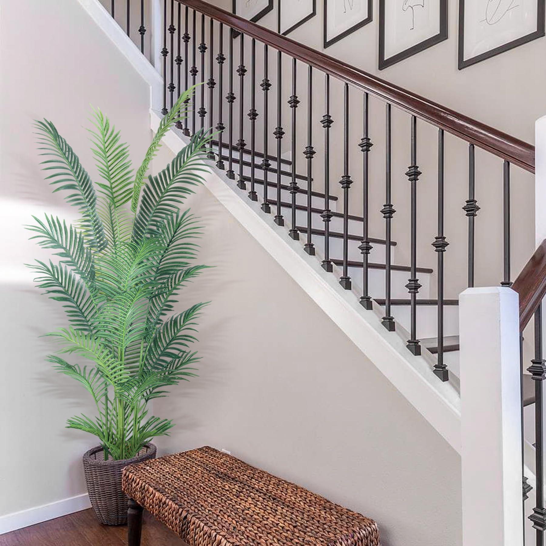 HAIHONG 6FT Artificial Palm Tree,Faux Areca Palm Plant with Real Touch Leaves and Adjustable Branches,Fake Tropical Palm Tree for Home Office Indoor Outdoor Modern Decoration - Image 6