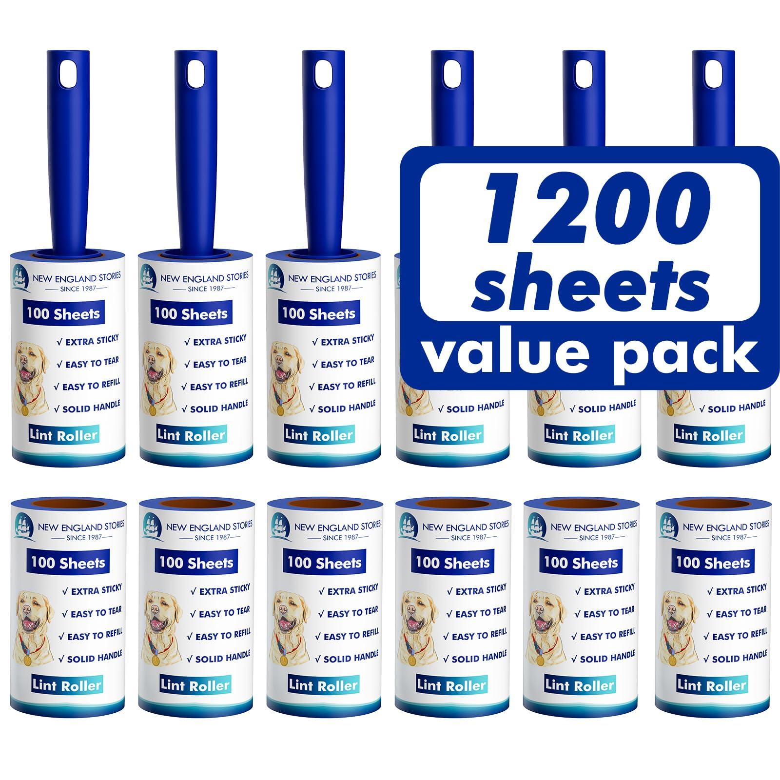1200 Sheets Lint Roller with 6 Upgraded Handles (6 Rollers + 6 Refill), Mage Value Set Sticky Lint Rollers for Pet Hair, Portable Pet Hair Remover for Clothes, Furniture, Carpet, Dog and Cat