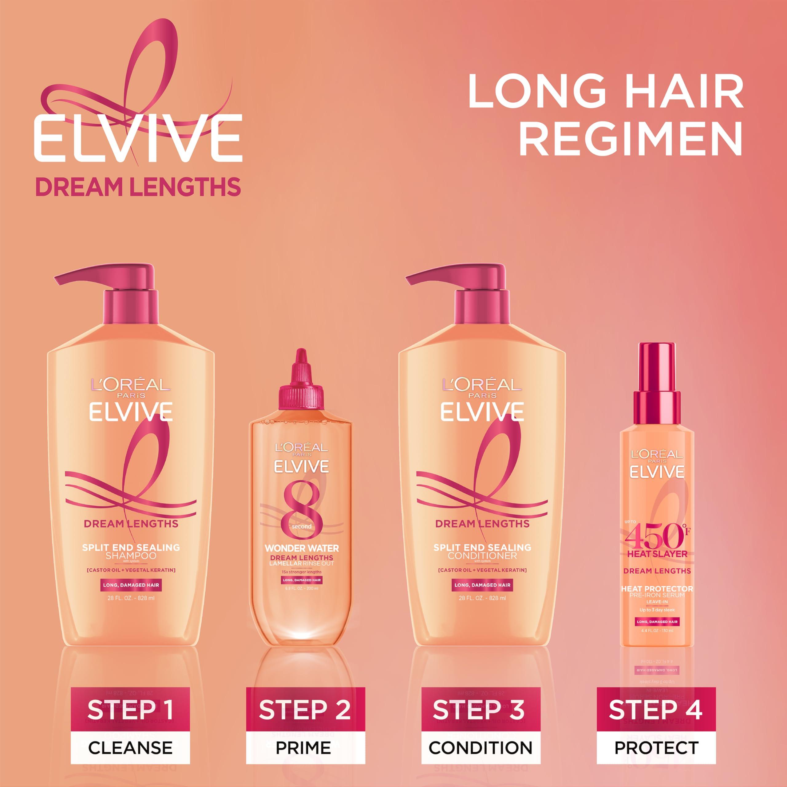 L'Oreal Paris Elvive Dream Lengths Shampoo and Conditioner Kit, Paraben Free, 1 kit - Image 8
