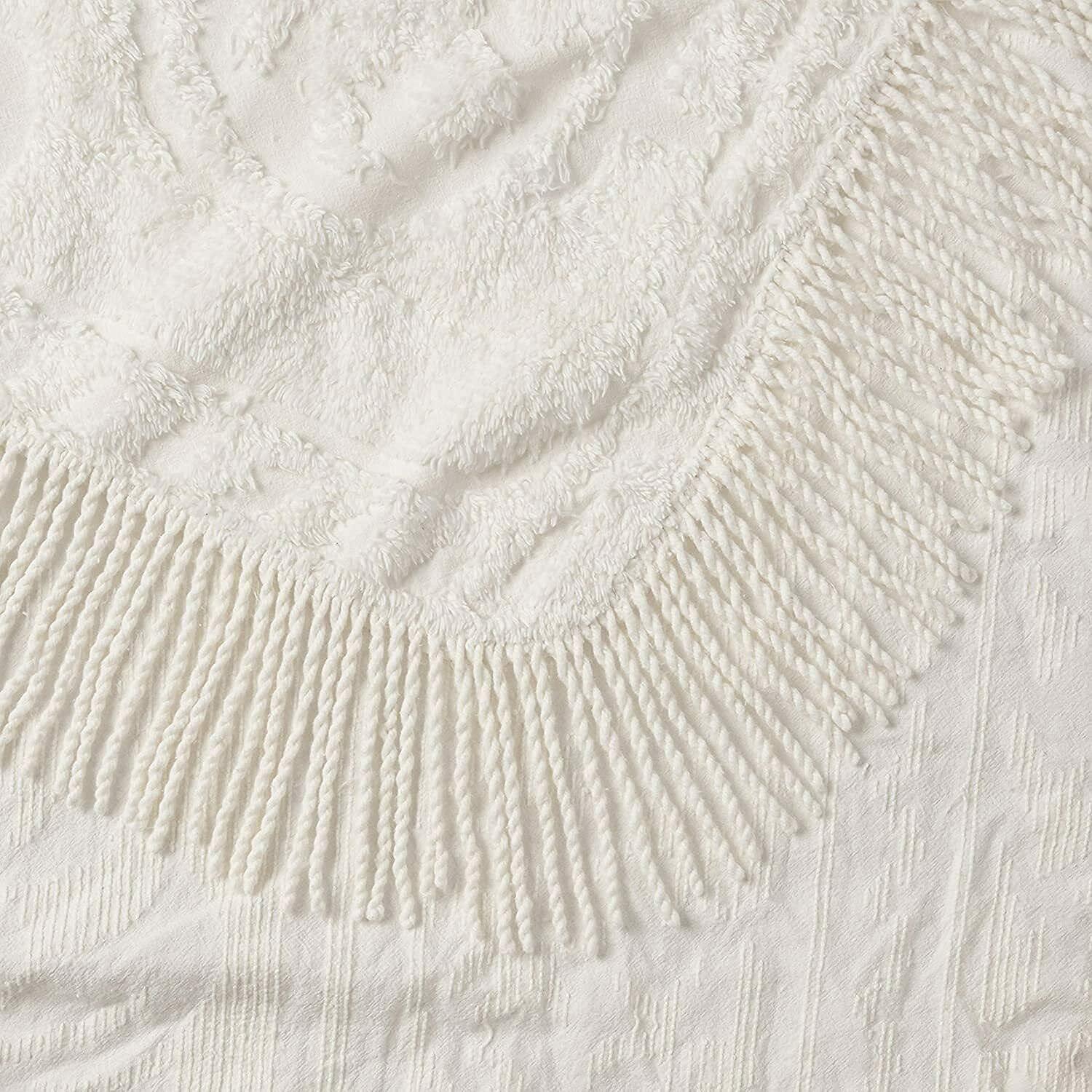 Beatrice Home Fashions Medallion Chenille Bedspread, Standard Sham, Ivory - Image 4