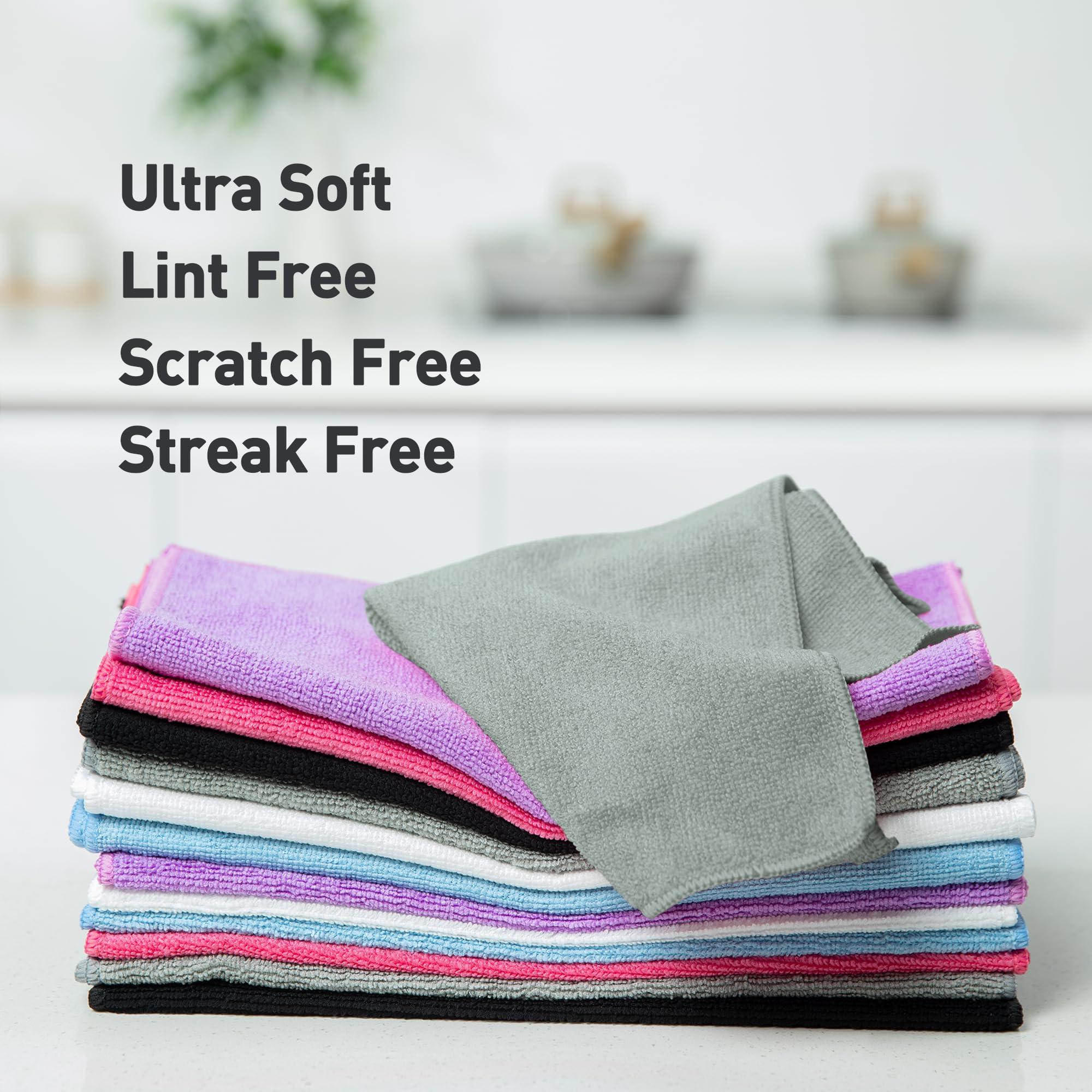 WEAWE Gray Microfiber Cleaning Cloth 13"x13", Ultra Soft Absorbent Microfiber Cleaning Rags for Housekeeping Cleaning Supplies, Lint Free Reusable Cleaning Cloths for House Washable, Pack of 12 - Image 4