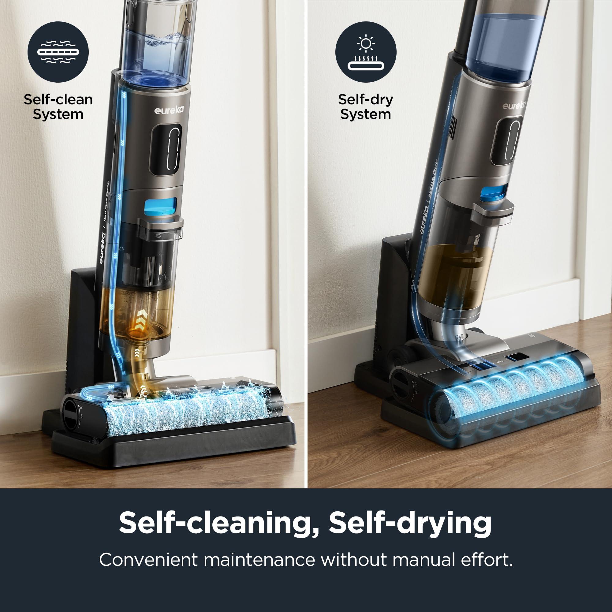 Eureka Cordless Wet Dry Vacuum Cleaner Self Cleaning Vacuum and Mop Combo, Good for Hard Floors Pet Hair Sticky Messes, RapidWash NEW430BL, Blue - Image 4