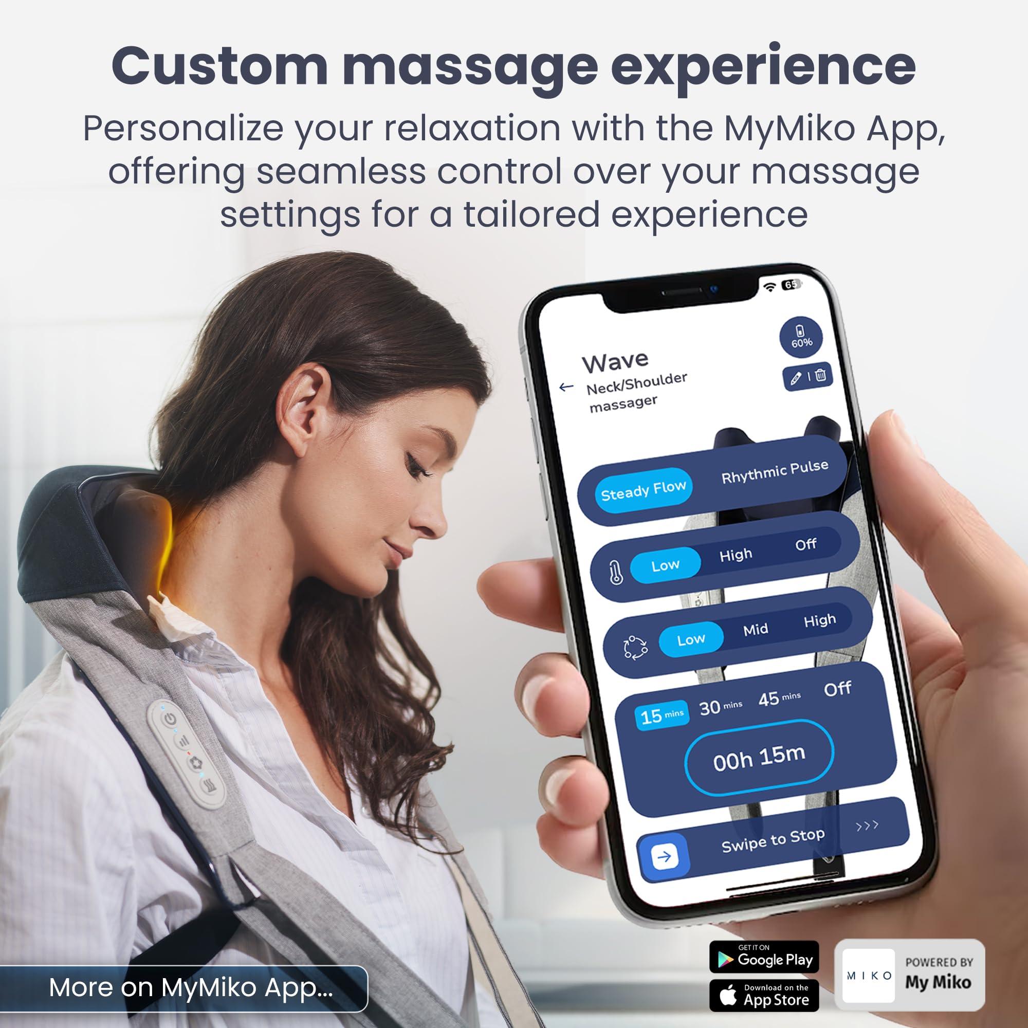MIKO Shiatsu Neck Massager with Heat for Deep Tissue Pain Relief, Premium App-Controlled Cordless Massage, Fits Neck Size 11-15 Inches - Image 5