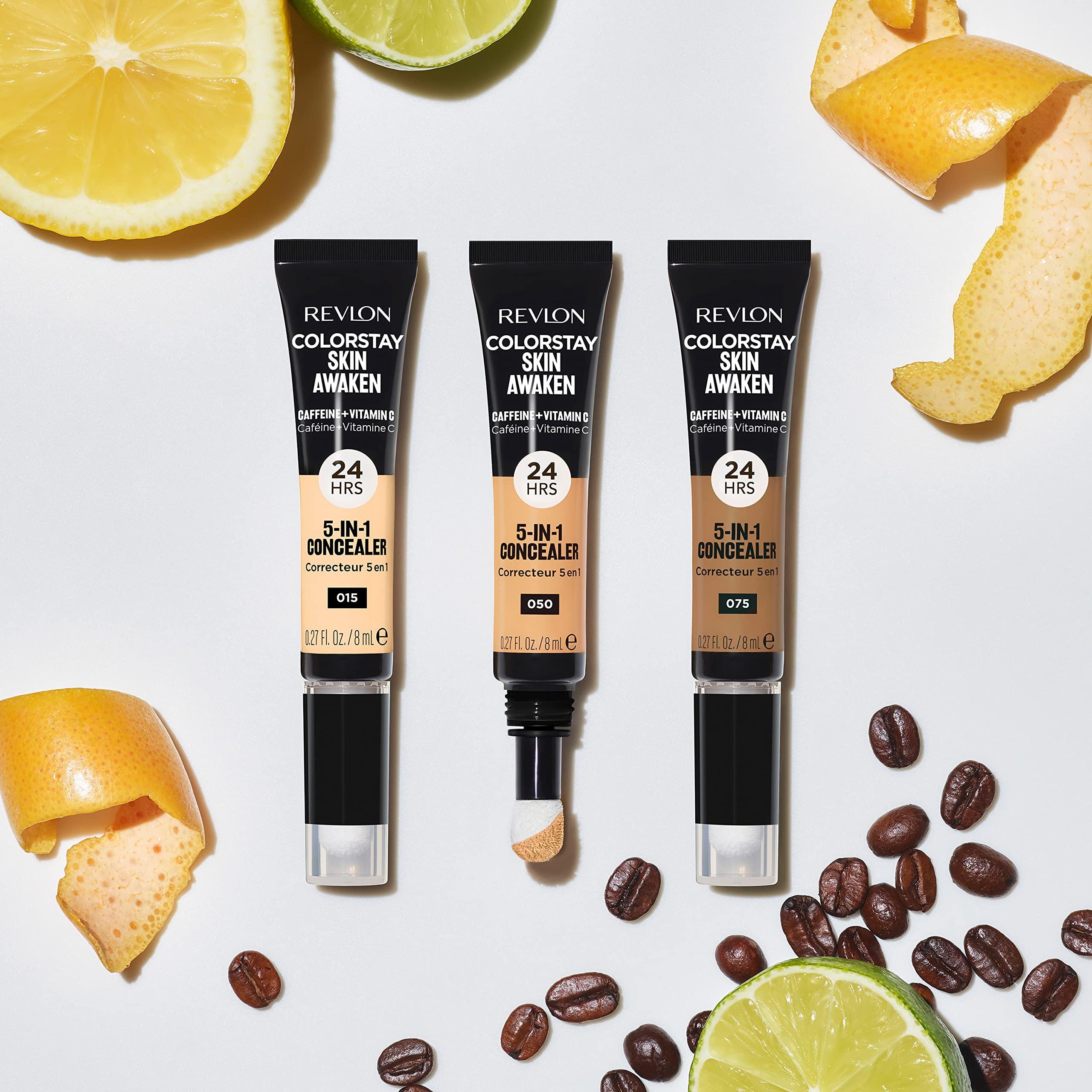 Revlon ColorStay Skin Awaken 5-in-1 Concealer, Lightweight, Creamy Longlasting Face Makeup with Caffeine & Vitamin C, For Imperfections, Dark Circles & Redness, 005 Fair, 0.27 Fl Oz - Image 7