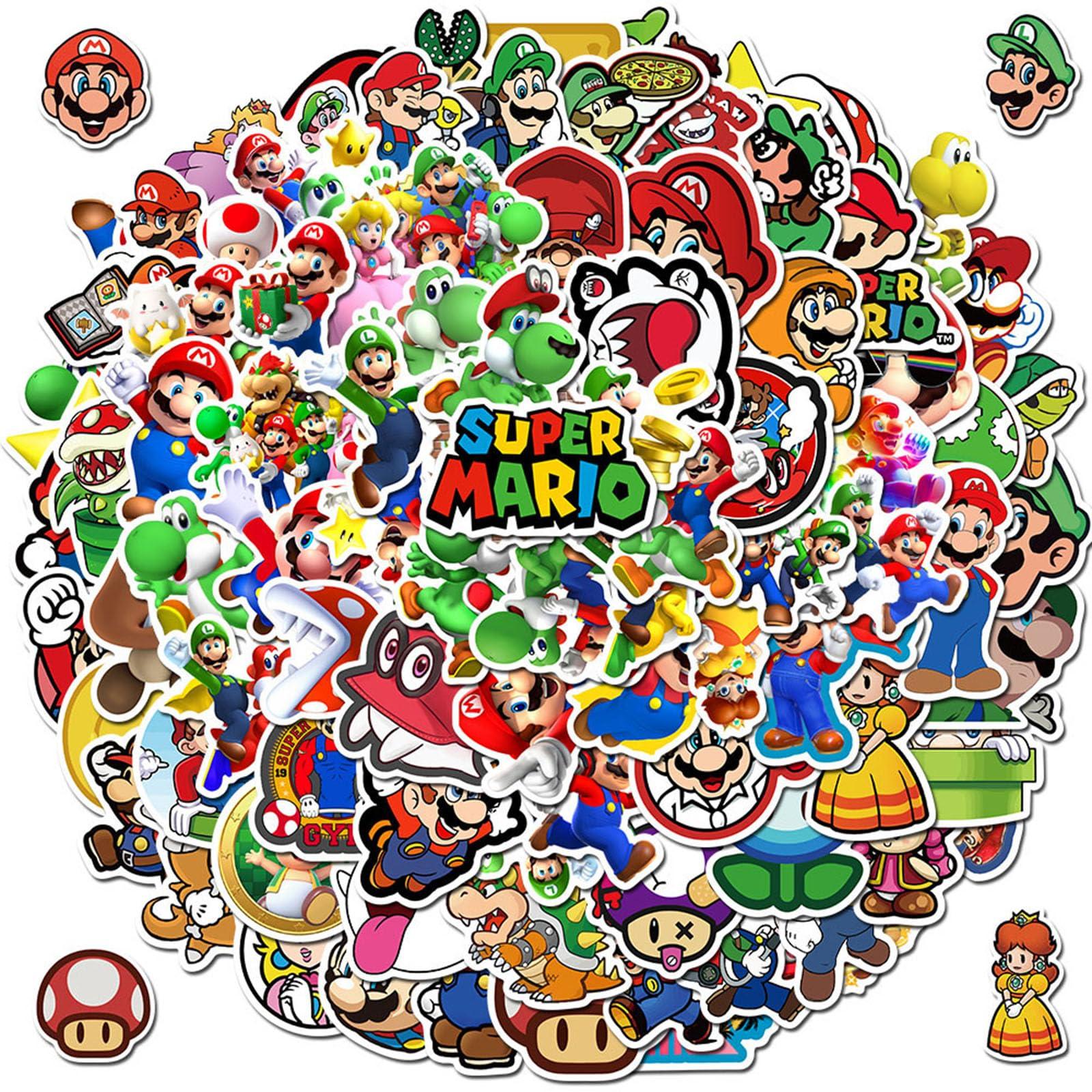 100Pcs Cartoon Game Mario Stickers for Kids and Teen, Cool Mario Game Stickers for Adult Water Bottle, Skateboard, Phone, Laptop, Bicycle, Travel Case