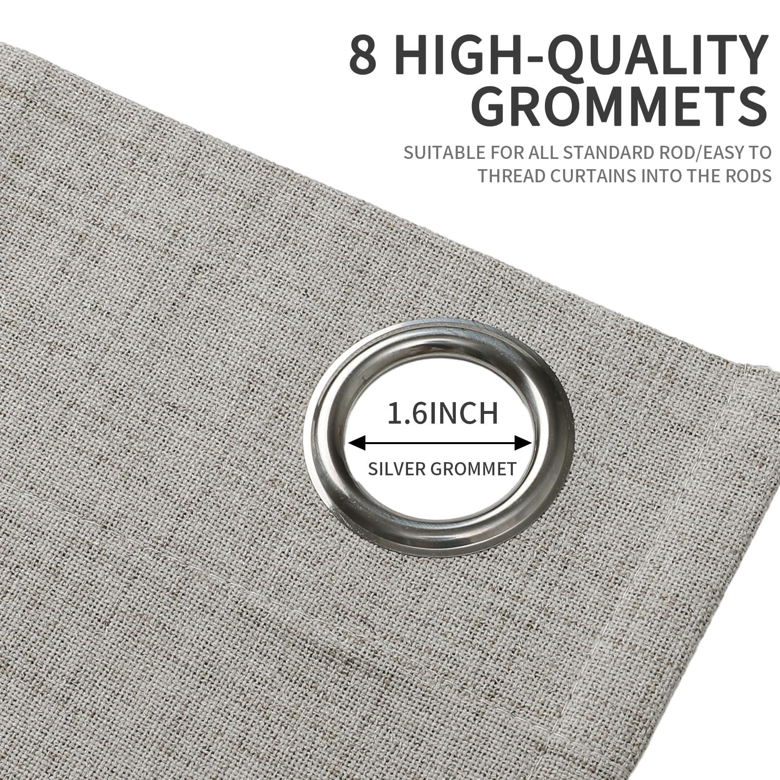 Joydeco 100% Blackout Curtains 63 Inch Length, Living Room Curtains 2 Panels Set, Room Darkening Curtains w/Grommets, Textured Thermal Drapes, Greyish White Blackout Curtains for Bedroom (42x63inch) - Image 5