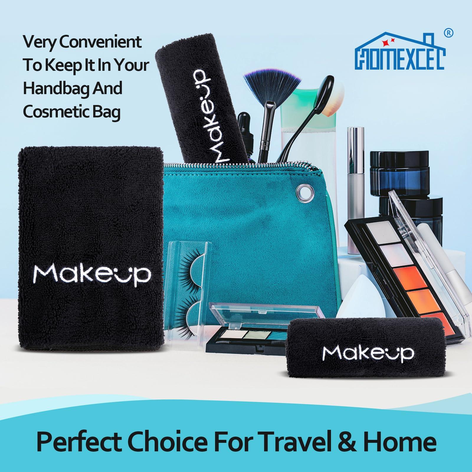 HOMEXCEL Makeup Remover Cloth 6 Pack,Premium Washable Soft 13x13 Inch Facial Cleansing Makeup Towels,Quick Dry Microfiber Face Towels Washcloths for All Skin Types,Black - Image 7
