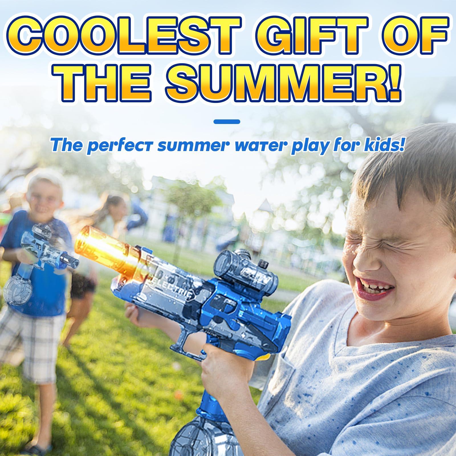 Woyuosn Ultimate Battle Blaster Electric Water Guns with Realistic Gun Muzzle Flame High Capacity Squirt Guns Summer Outdoor Beach Swimming Pool Party Toy for Adult Kid(Black) - Image 7