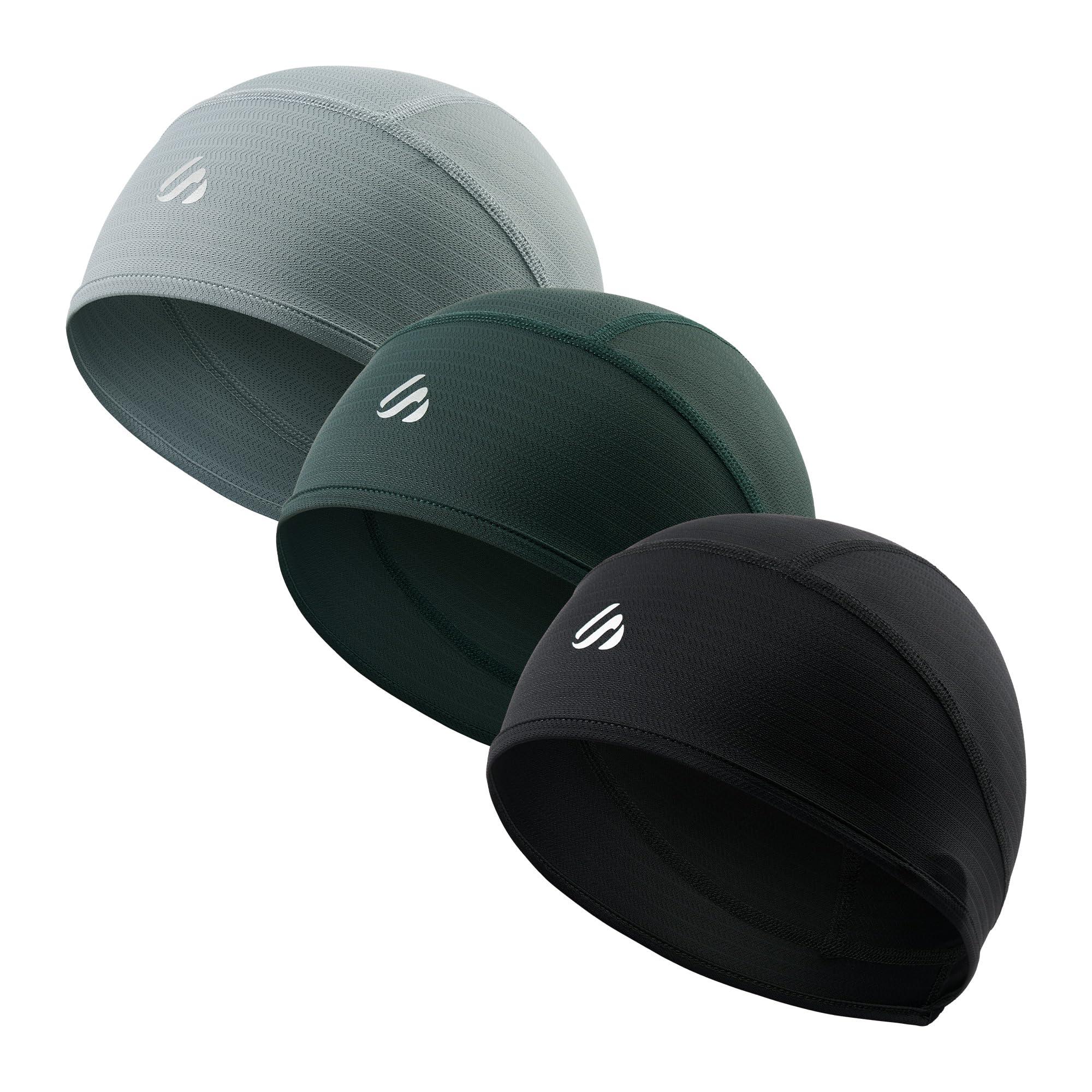 3 Pieces Skull Cap for Men Women Cooling Hat Welding Cycling Bike Head Wrap Hard Hat Durags-Fits Under Helmets