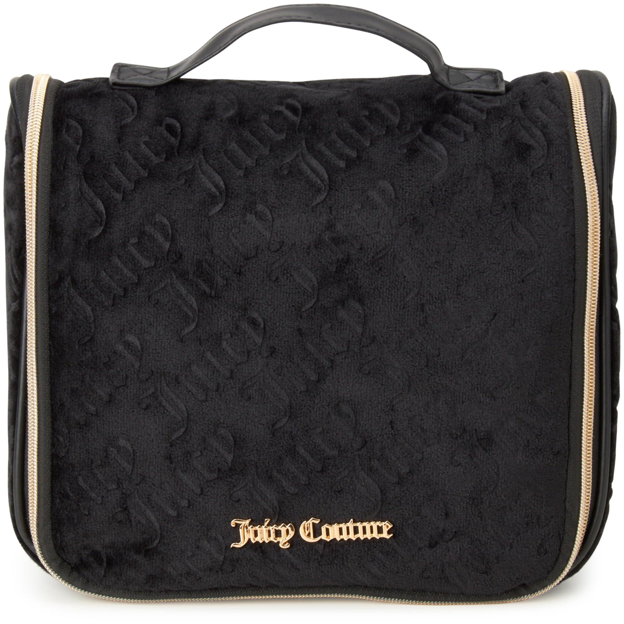 Juicy Couture Women's Cosmetics Bag - Hanging Travel Makeup and Toiletries Kit - Makeup Accessories Organizer Case with Hook, Size One Size, Black - Image 4