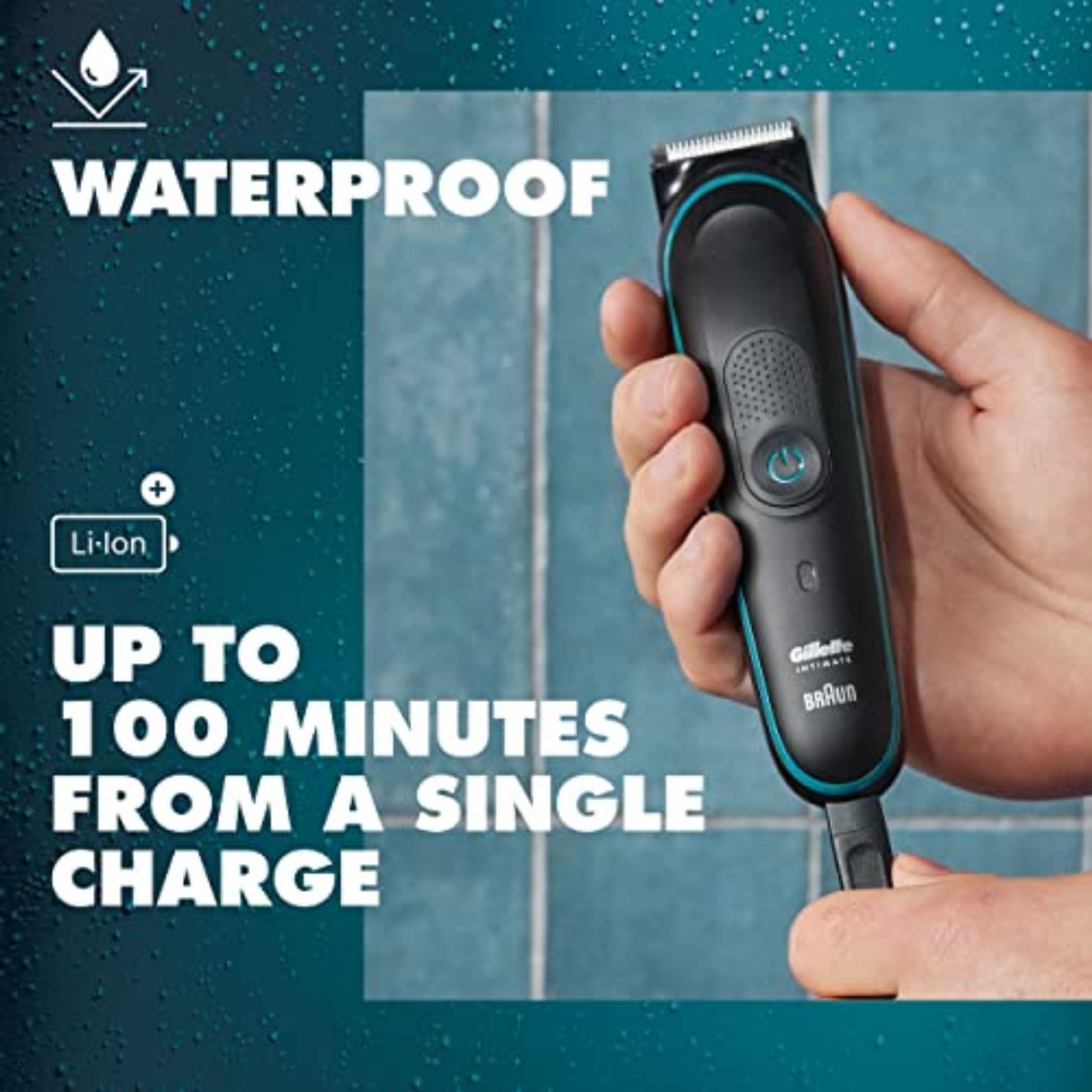 Gillette Intimate Men’s Manscape Pubic Hair Trimmer, SkinFirst Ball Trimmer For Men, Waterproof, Cordless For Wet/Dry Use, Electric Shaver For Men, Lifetime Sharp Blades, Manscaping Body Groomer - Image 6