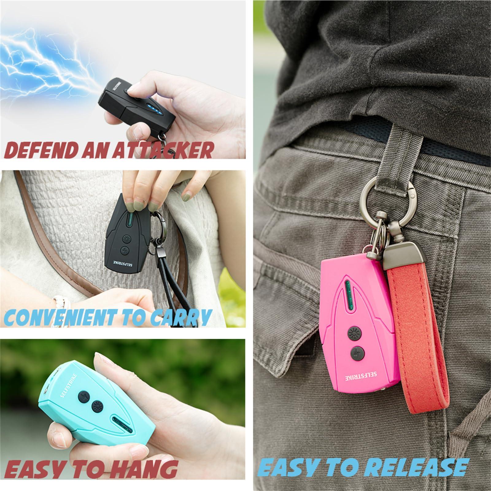 Selfstrike Mini Stun Gun with LED Flashlight and Wrist Strap – Unique Key Chain Design – Using Anti Slip Materials can Better and Faster aim with Charging Cable,mini Screwdriver and User Manual - Image 5