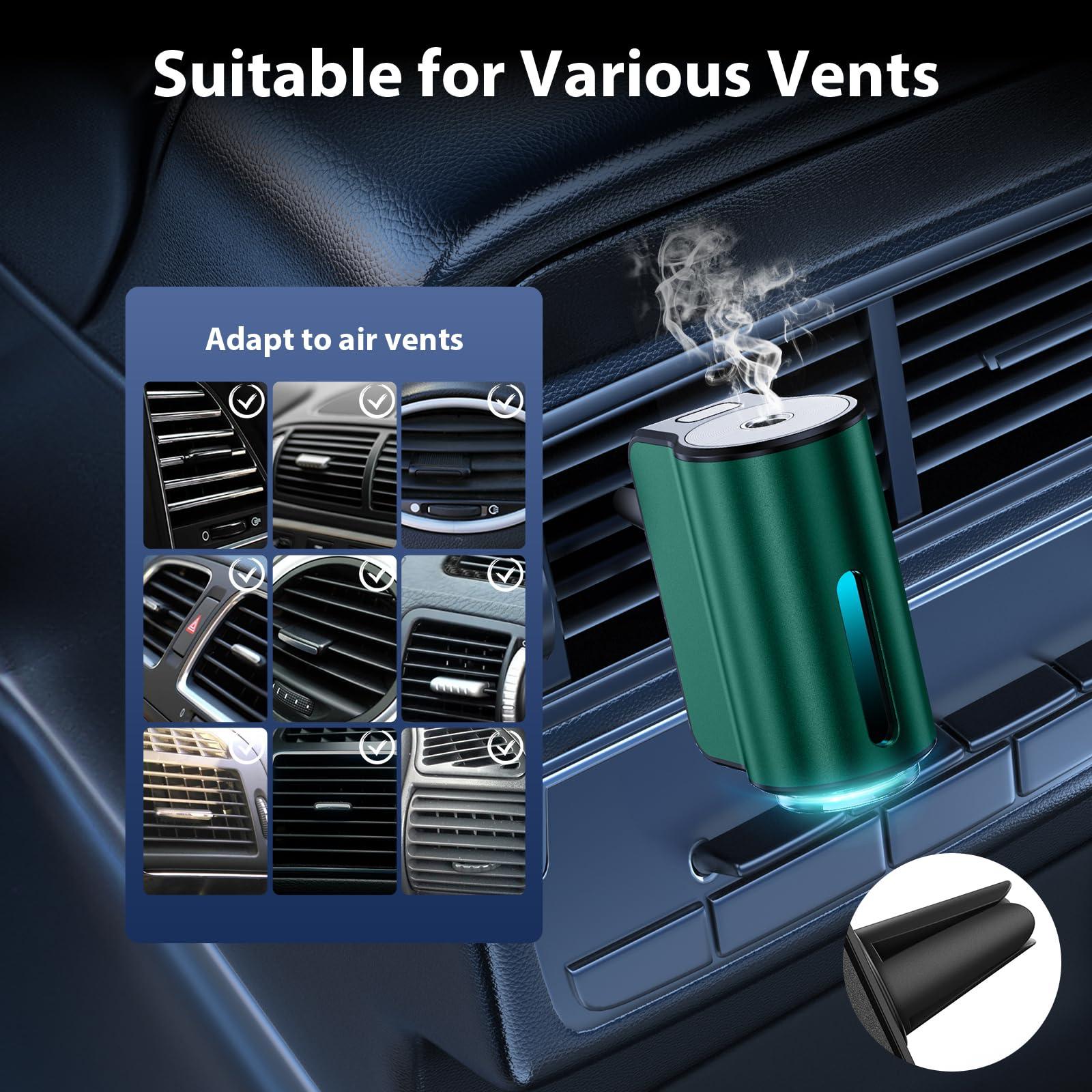 Smart Car Air Freshener, Car Air Freshener Diffuser, Car Diffuser Air Freshener with Three Adjustable Modes, Aromatizante para Carro, Car Diffuser with 8pcs Essential Oil (Green) - Image 4