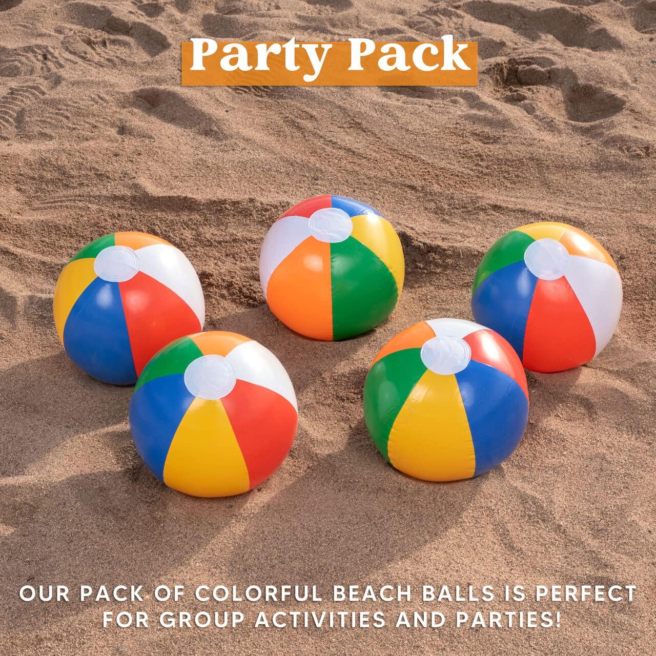 JOYIN 12 Packs 16" Inflatable Beach Balls, Large Rainbow Beach Balls Bulk for Pool Parties, Kids and Adults Summer Pool Party Toys, Beach Toys, Party Favors(16'') - Image 7