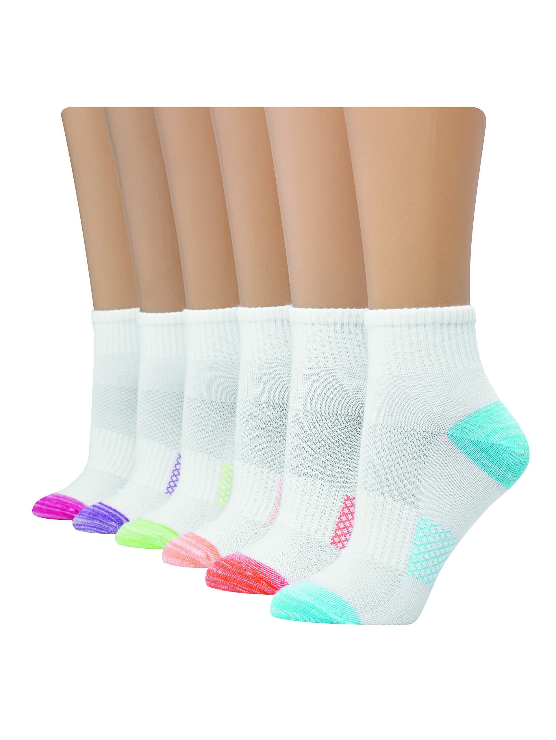 Hanes Women's 6-Pair Lightweight Breathable Ventilation Ankle Socks