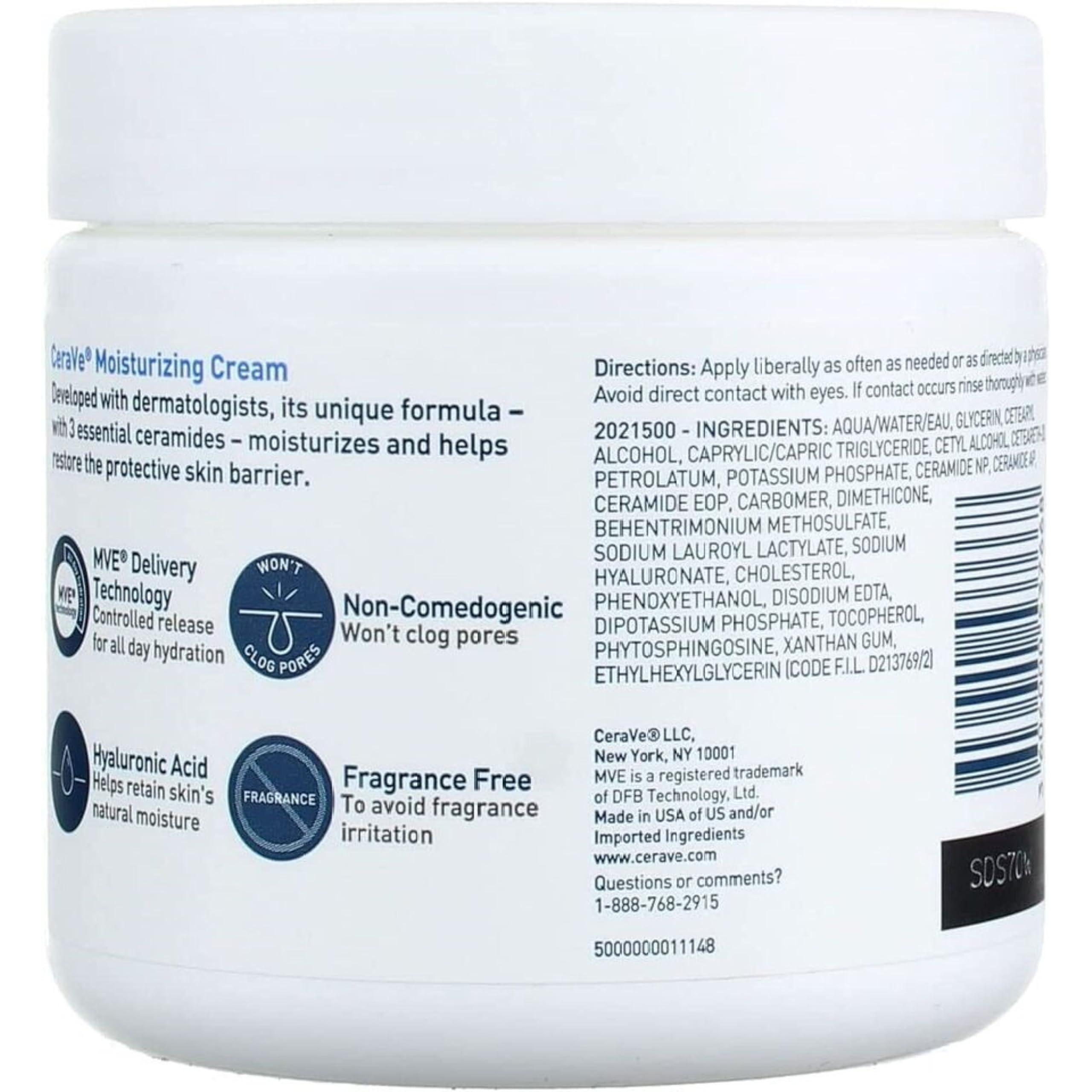 CeraVe Moisturizing Cream, Body Cream for Dry Skin, 16 Ounce, 16 Ounces - Image 5
