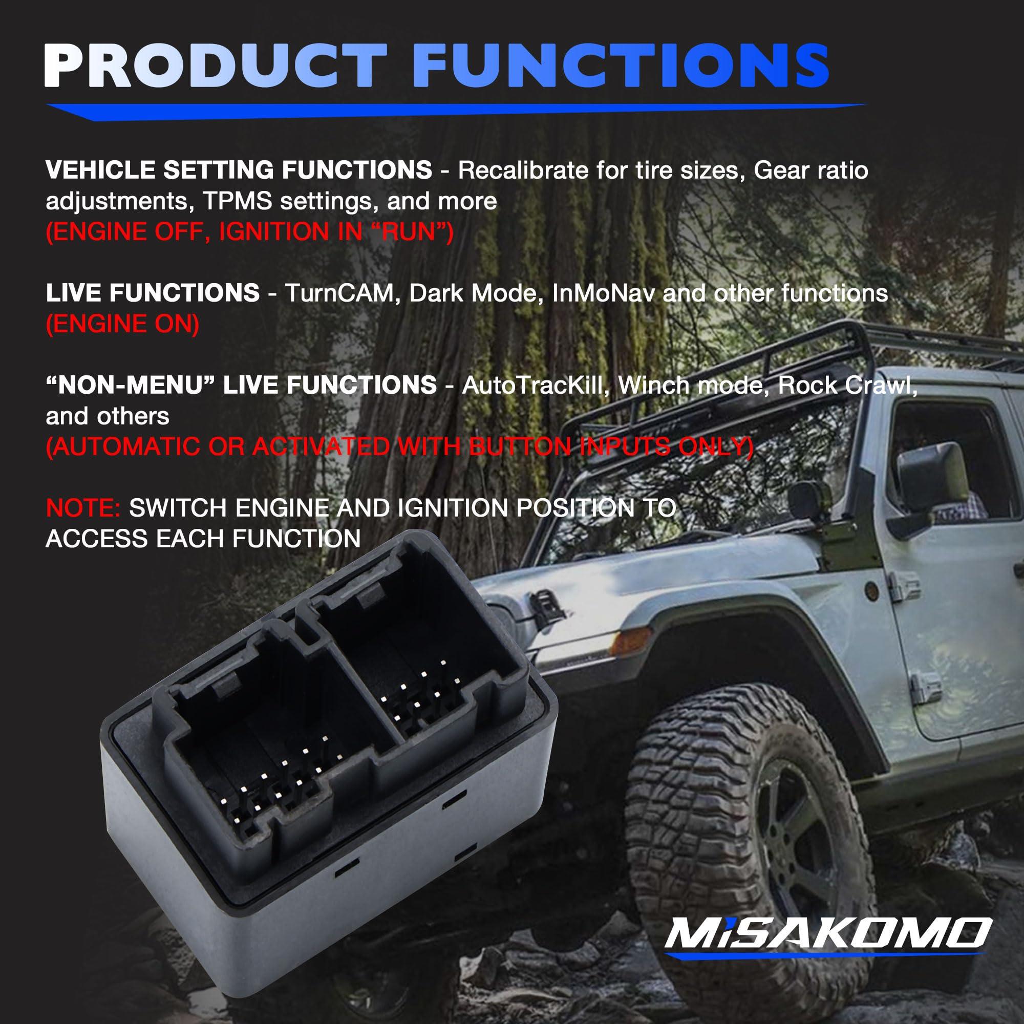 Misakomo JL JT Tazer Mini Programmer Fits 2018-2024 Jeep Wrangler JL and Gladiator JT - Customize Over 65 Settings - Change Tire Size, Gear Ratio, TPMS and More! - Image 3