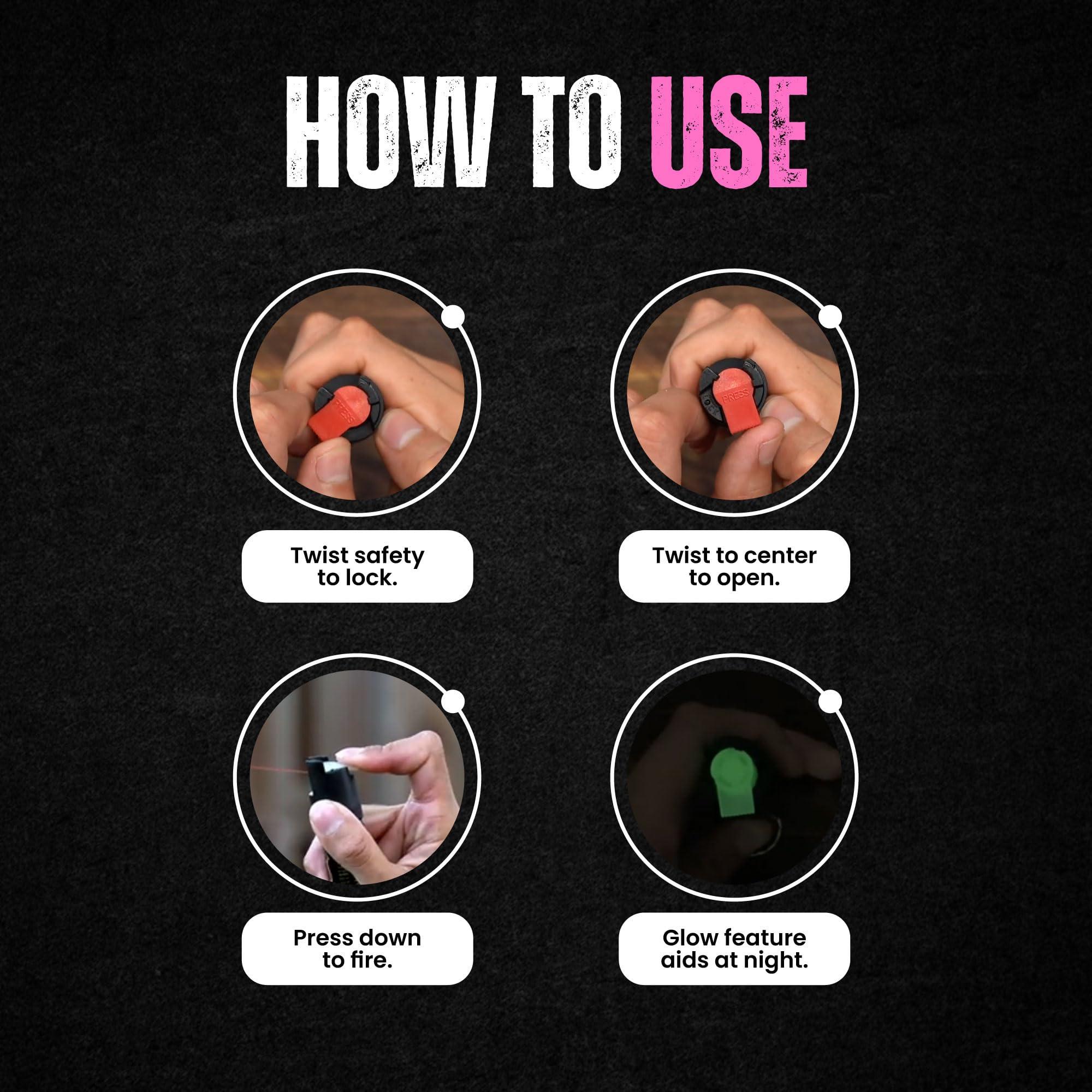 Police Magnum Mini Pepper Spray Self Defense Safety Tool- Tactical Strong Built-in Keyring Holder- Maximum Heat Strength OC- Made in The USA 1/2oz - Image 4