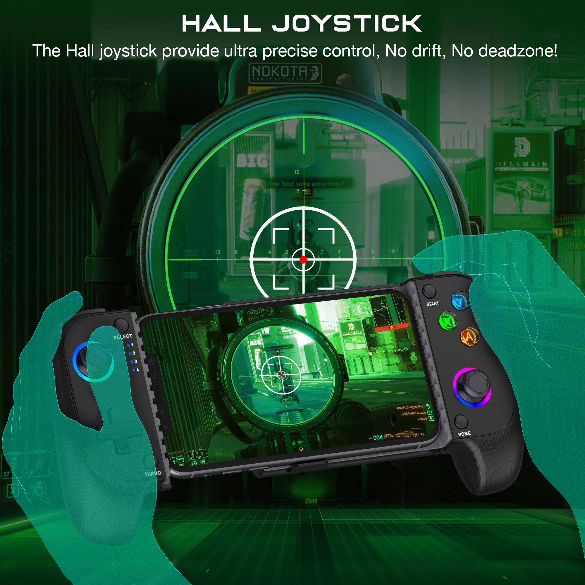 Wireless Phone Controller for iPhone/Android No Deadzone, Mobile Gaming Controller Support Xbox Game Pass, PlayStation, Steam Link, Call of Duty, Roblox, Cloud Gamepad for iOS with Dynamic LED Lights - Image 3