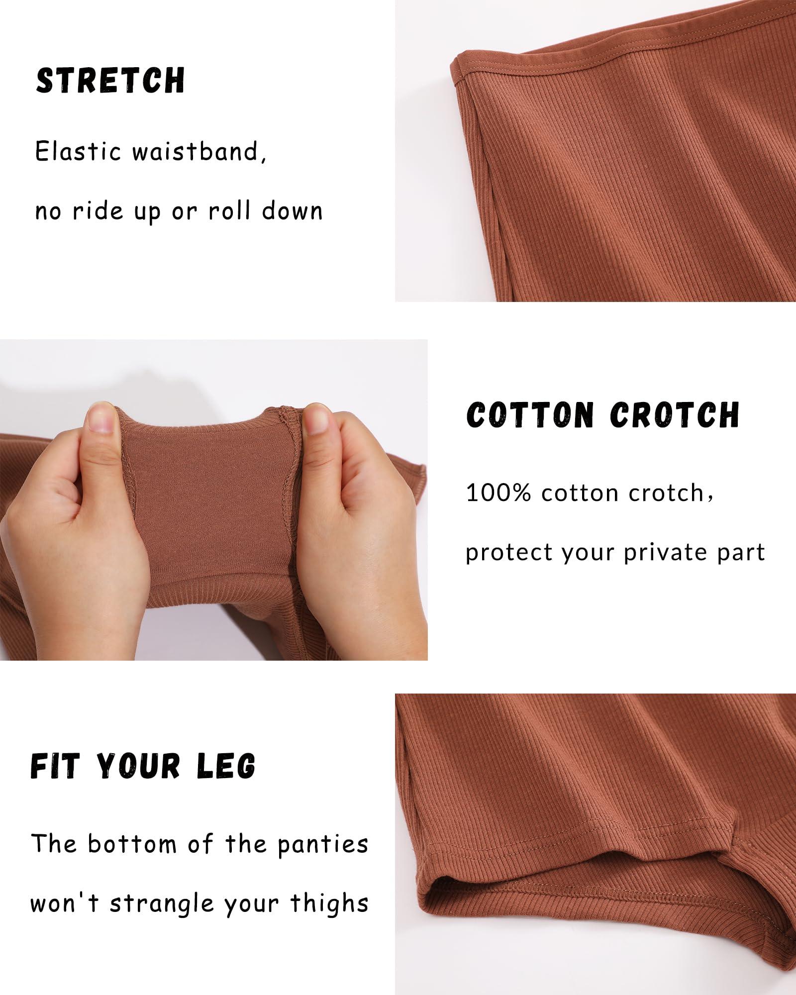 ALL OF ME Cotton Underwear for Women Boyshort Panties Full Coverage Boxer Briefs Stretch Boy Short Undies 6 Pack - Image 4